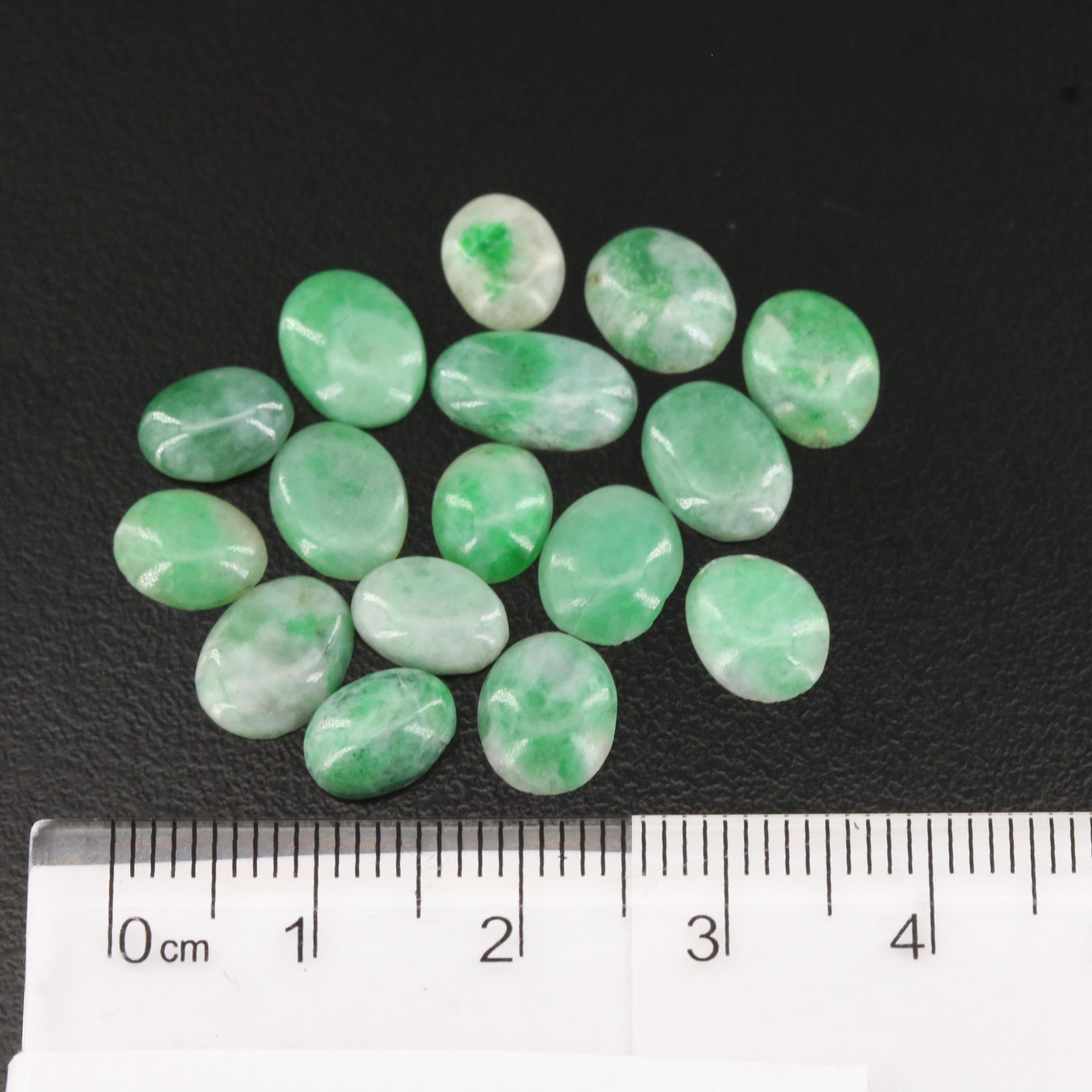 Loose 15.45 CTW Oval Jadeite Cabochons
