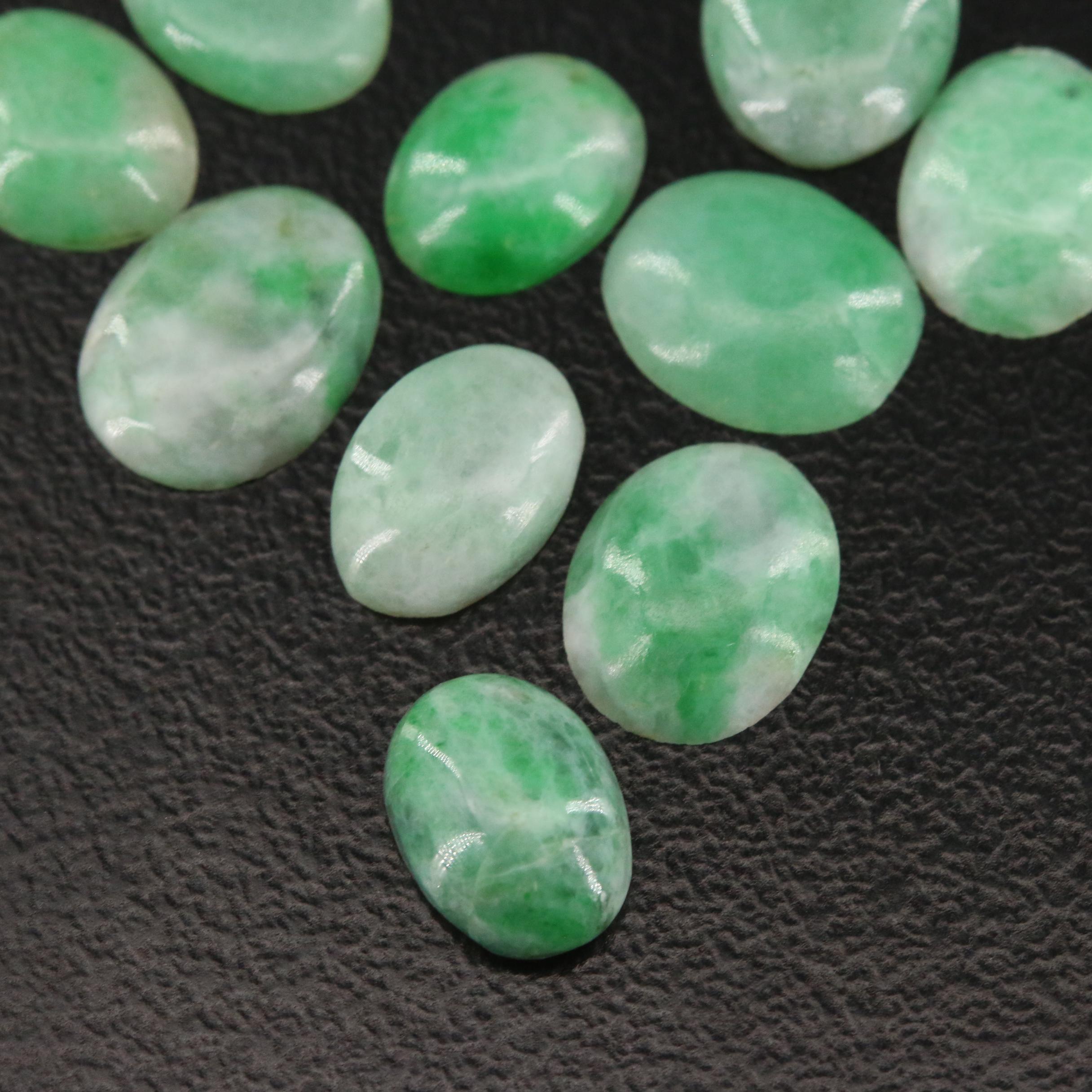 Loose 15.45 CTW Oval Jadeite Cabochons