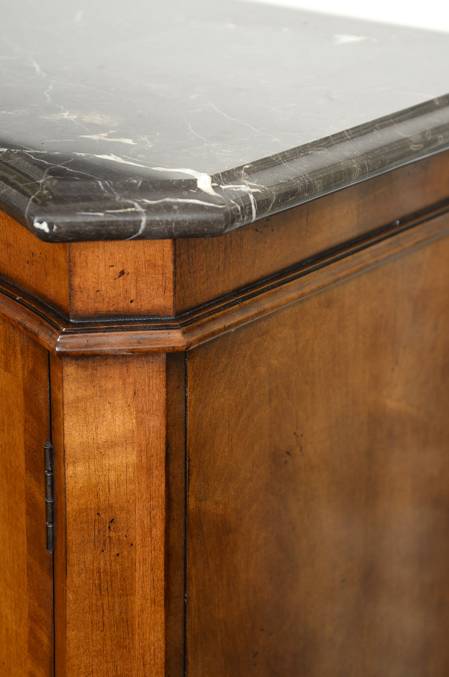 Century Furniture Mahogany-Stained and Marquetry-Inlaid Marble Top Sideboard