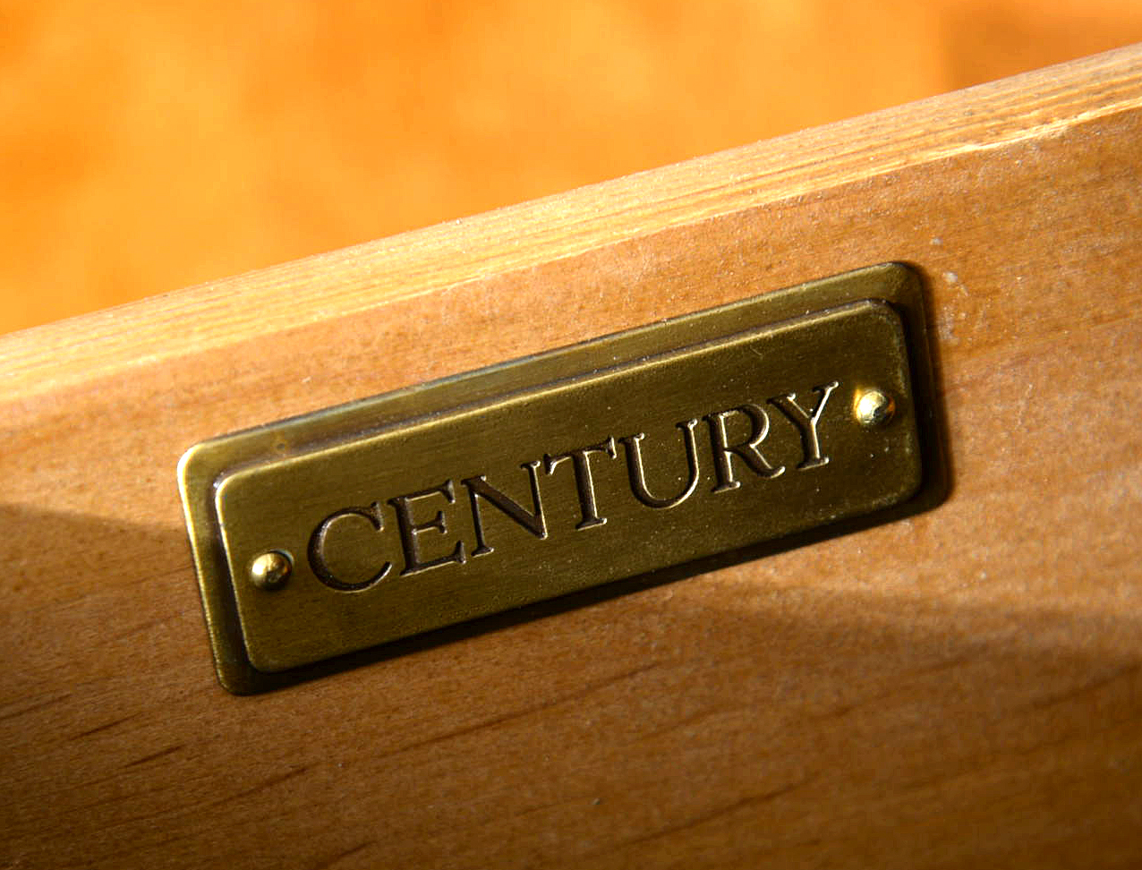 Century Furniture Mahogany-Stained and Marquetry-Inlaid Marble Top Sideboard