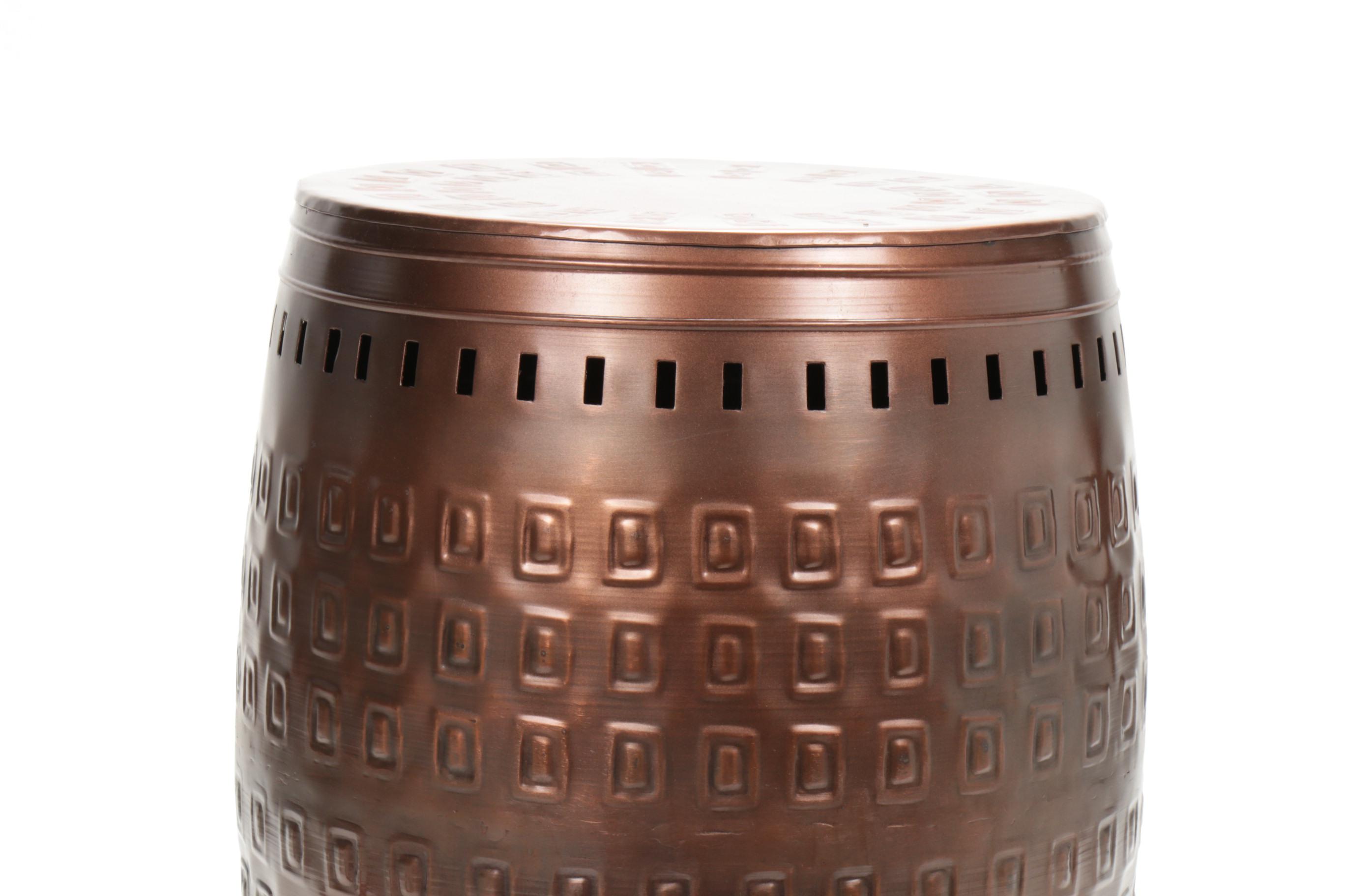 Saffron Fabs Hand Tooled Hammered Metal Stool/ Table