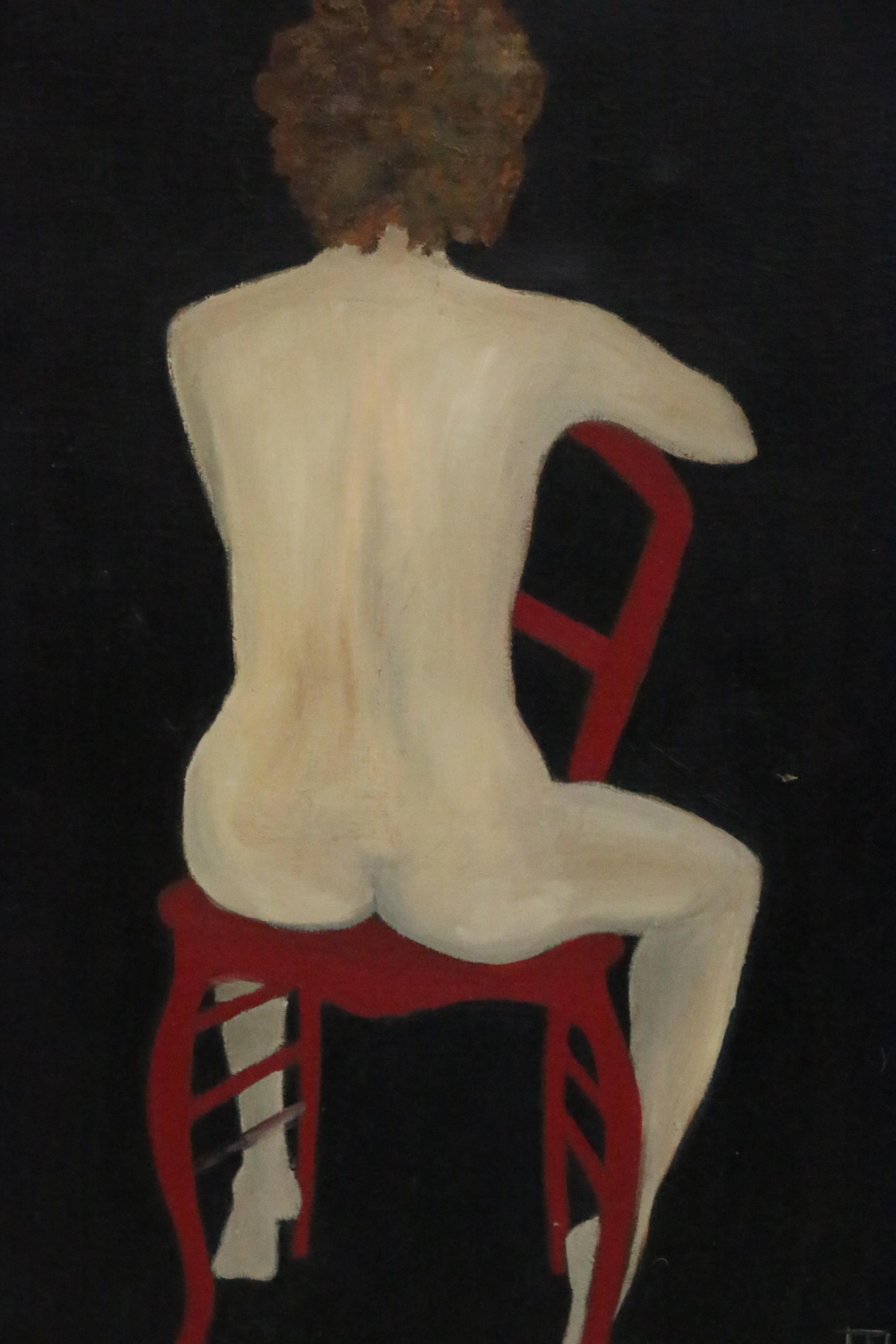 Micheline Daemen Oil Painting of Seated Female Nude