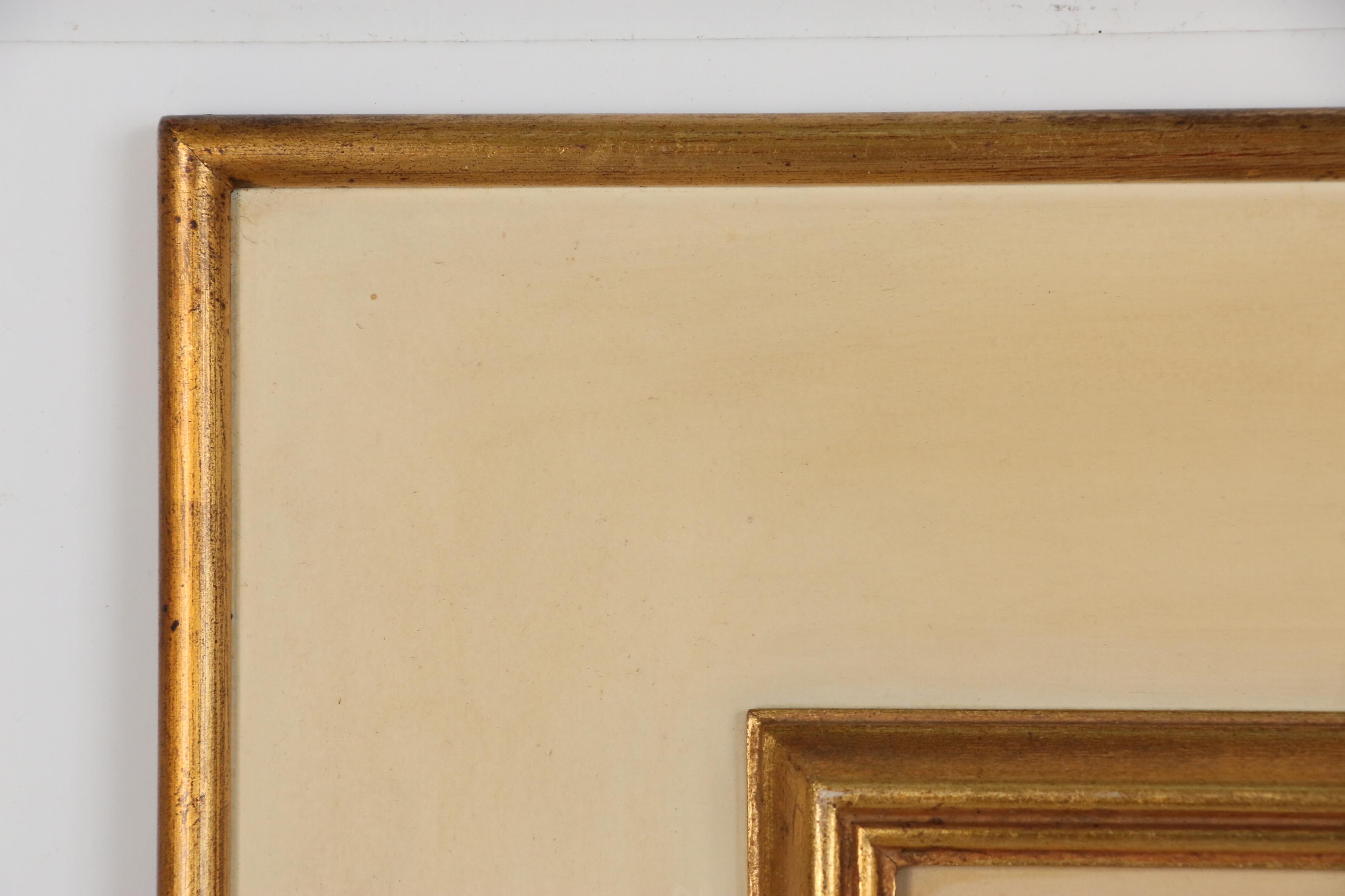 Paul Mak Gouache Painting of Girl in Snow with Rooster, 1954