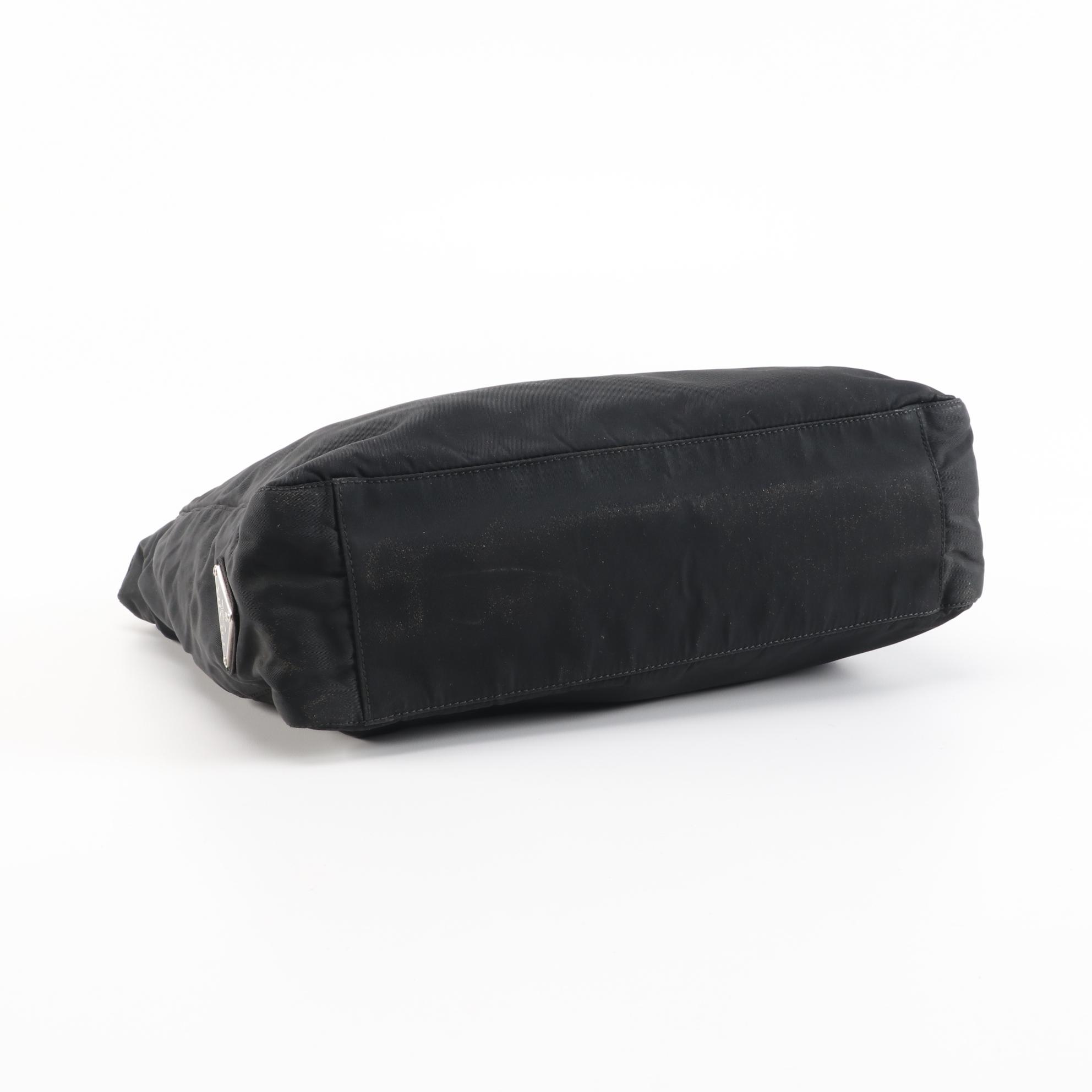 Prada Black Nylon Shoulder Tote