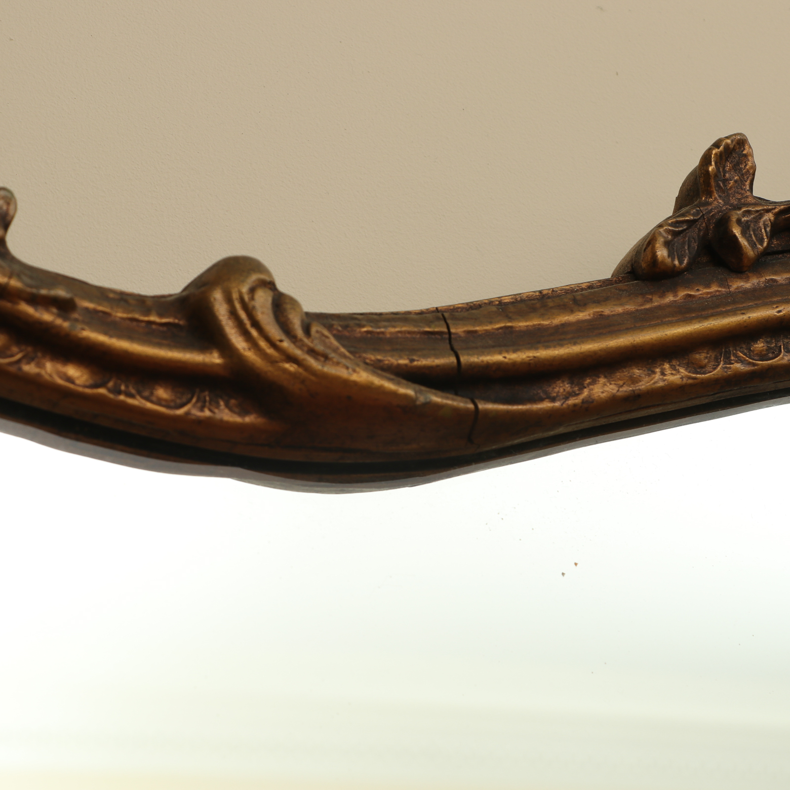 Baroque Style Gilt Wall Mirror with Porcelain Figural Plaques