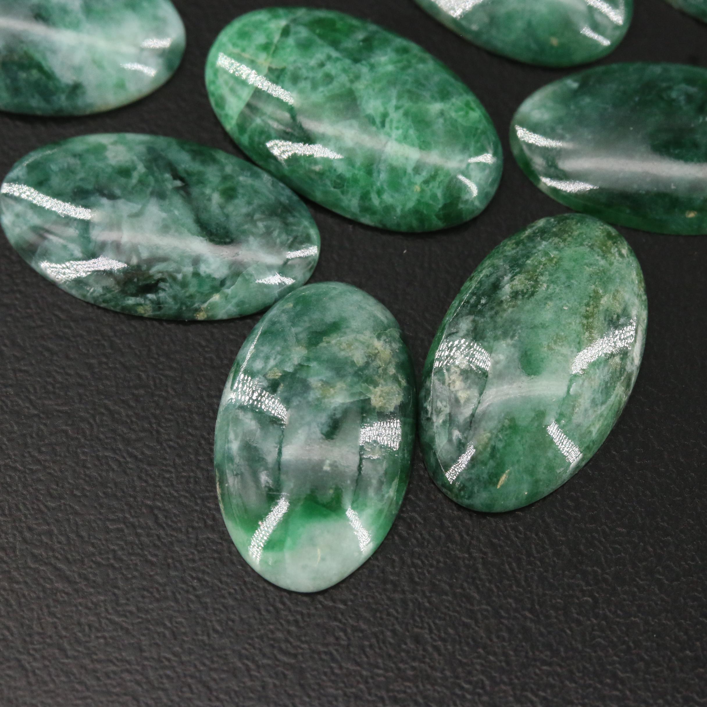 Loose 228.43 CTW Jadeite Round and Oval Cabochons