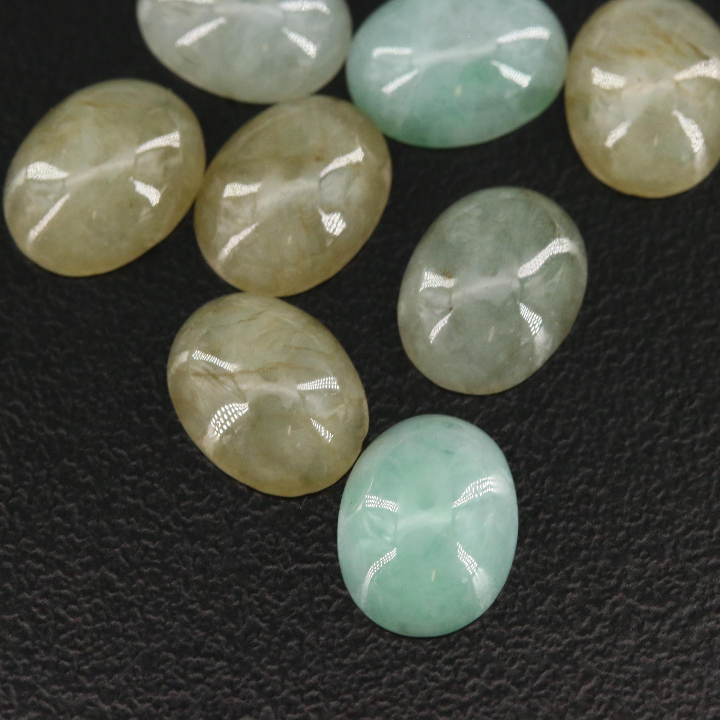 Loose 228.43 CTW Jadeite Round and Oval Cabochons