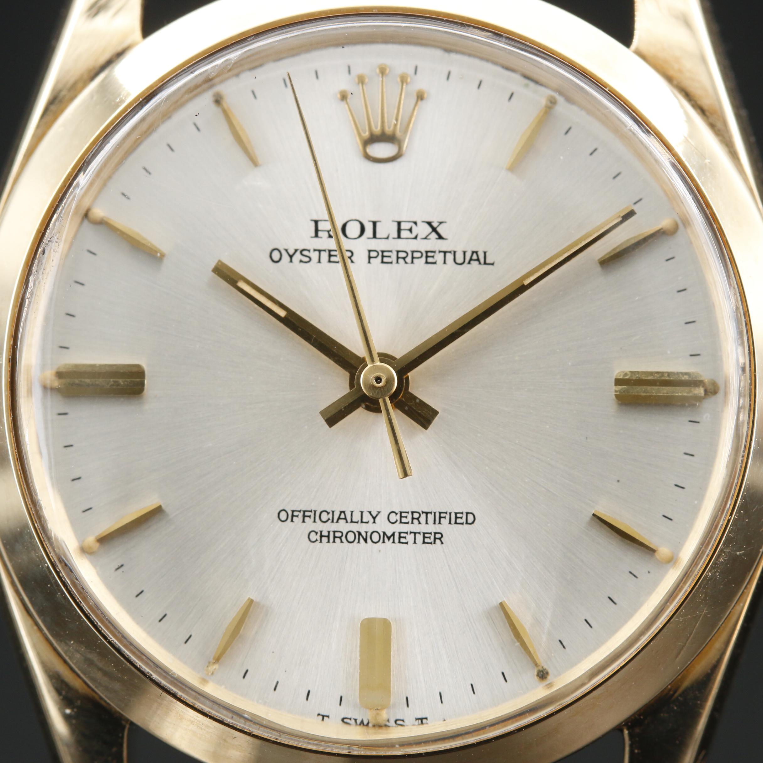 1966 Rolex "Oyster Perpetual" 14K Gold Automatic Watch