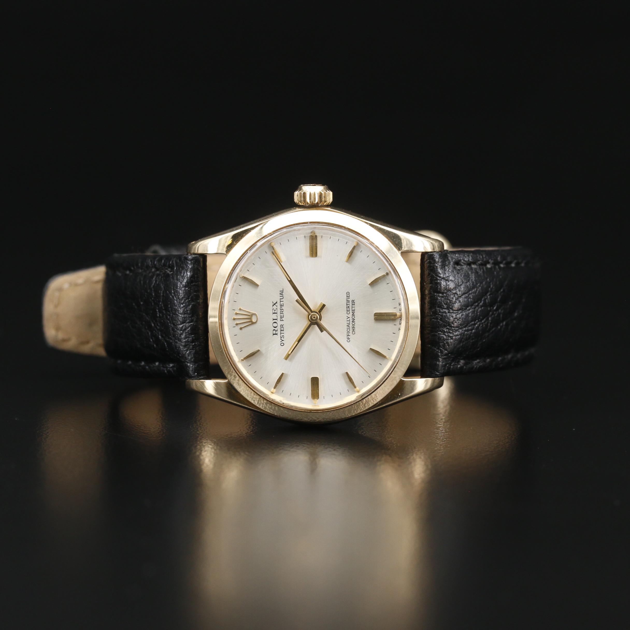 1966 Rolex "Oyster Perpetual" 14K Gold Automatic Watch