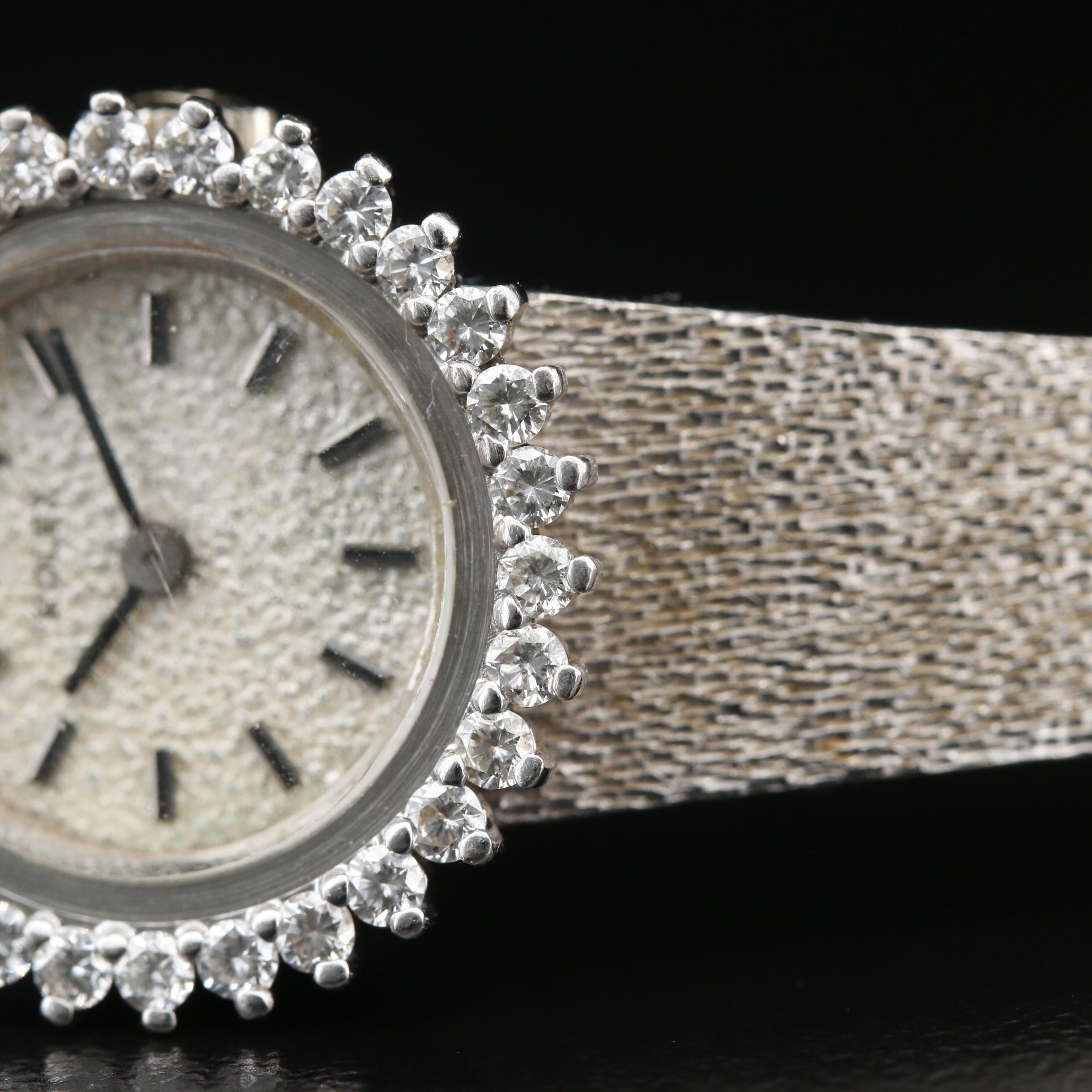 Vintage Rolex 14K Gold and Diamond Stem Wind Watch