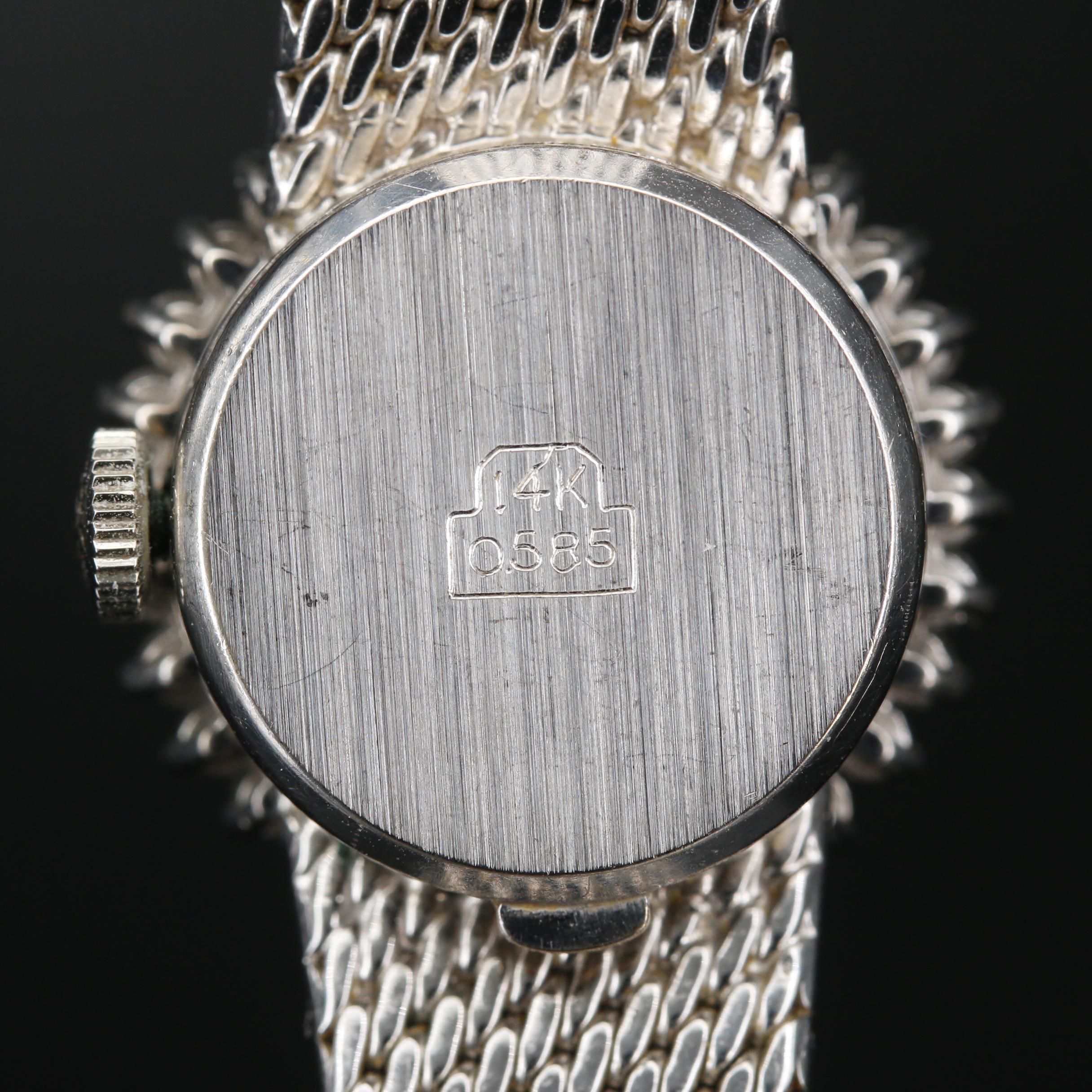 Vintage Rolex 14K Gold and Diamond Stem Wind Watch