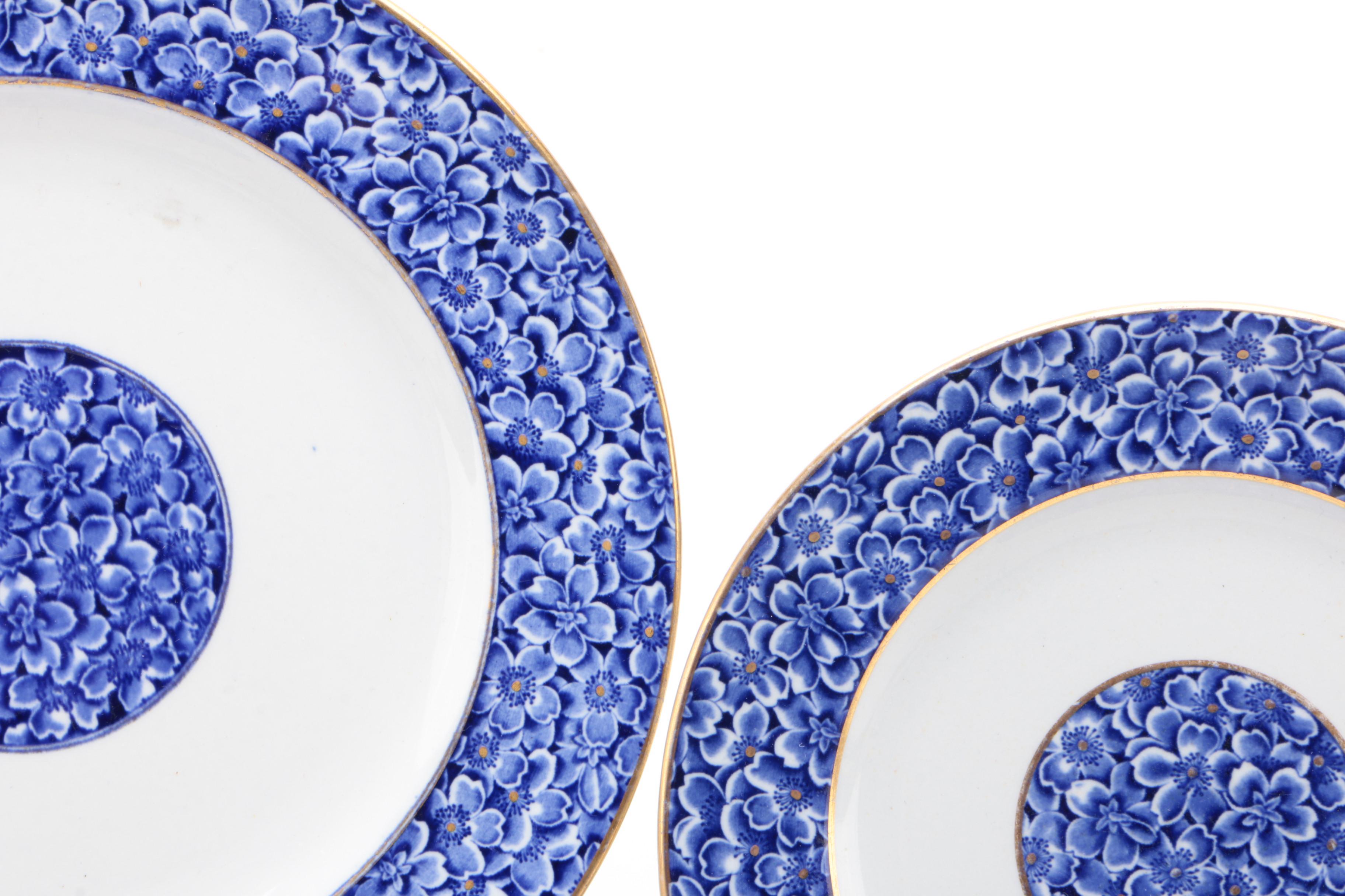 Royal Worcester for Tiffany & Co. Blue Floral Porcelain Dinnerware