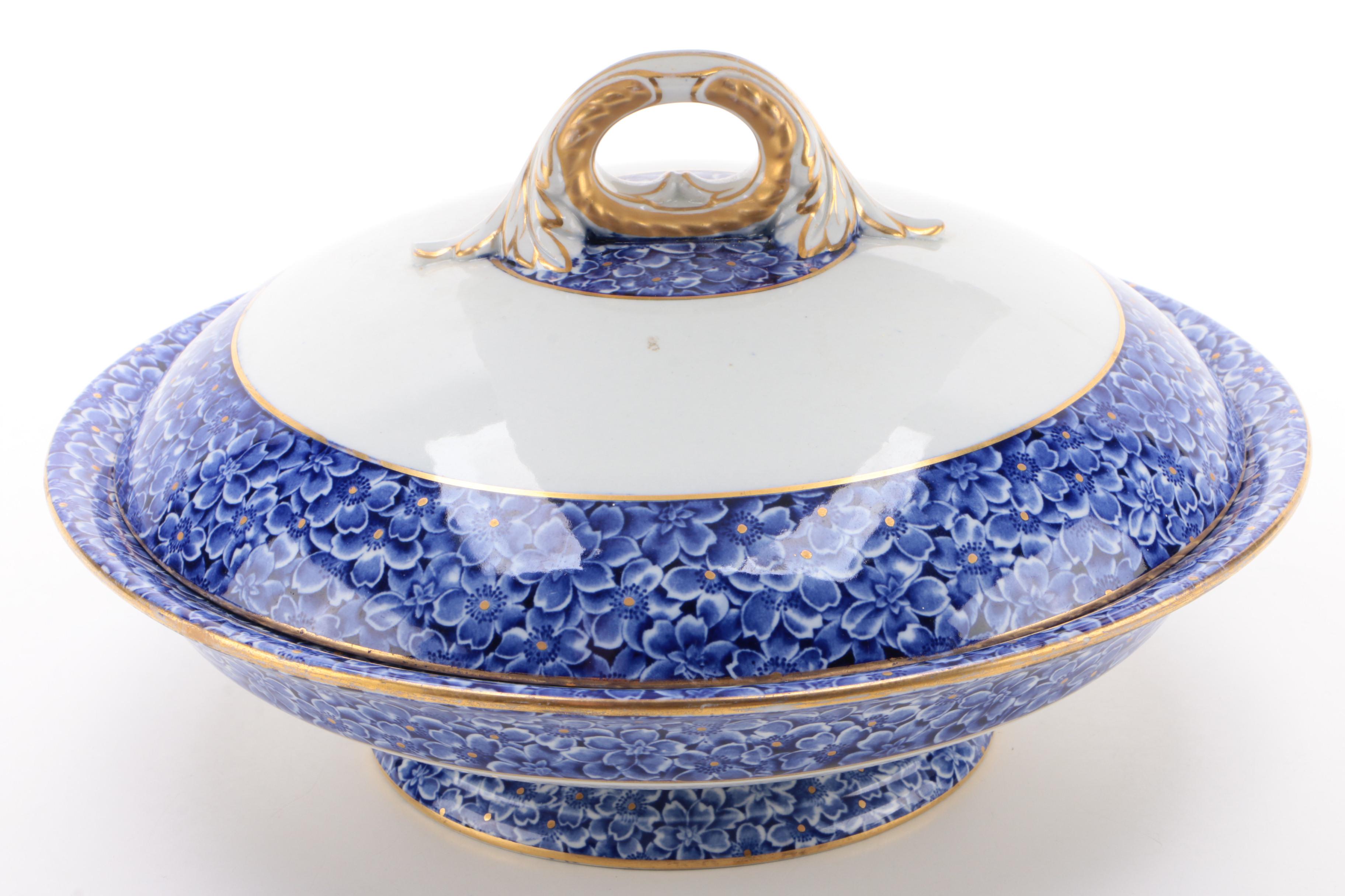 Royal Worcester for Tiffany & Co. Blue Floral Porcelain Dinnerware