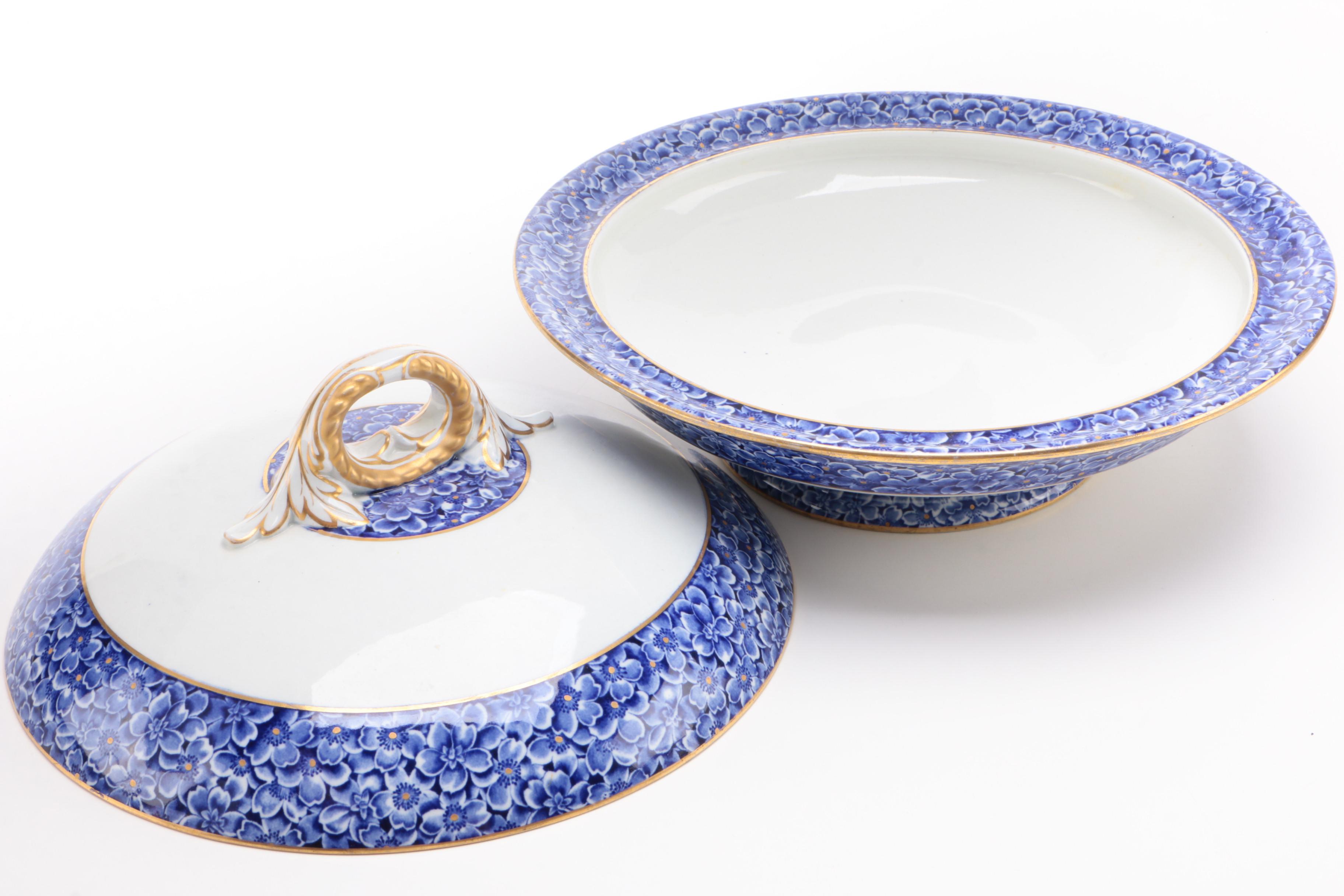 Royal Worcester for Tiffany & Co. Blue Floral Porcelain Dinnerware