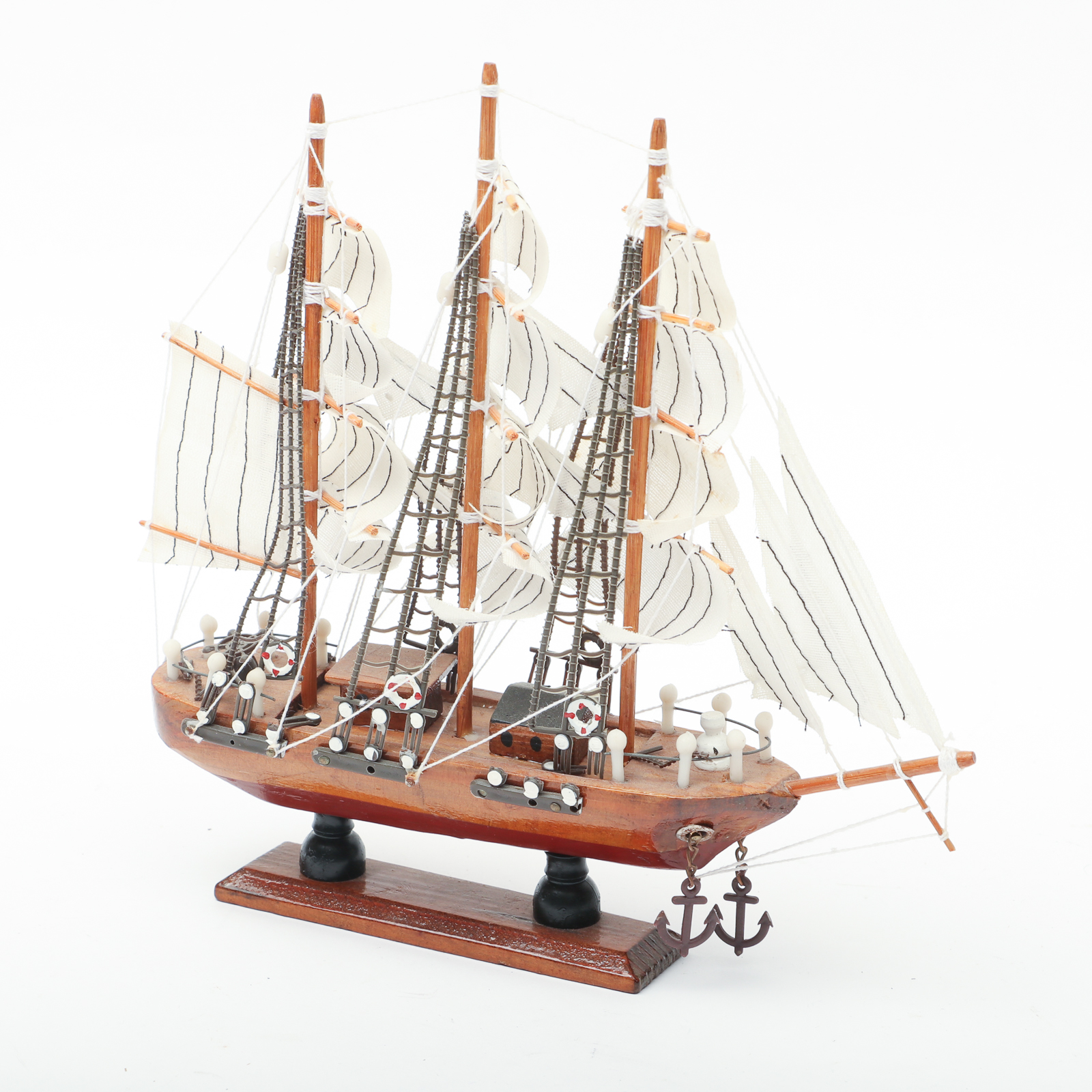 Model Square-Rigged Sailing Ships, Including Pirate Ship