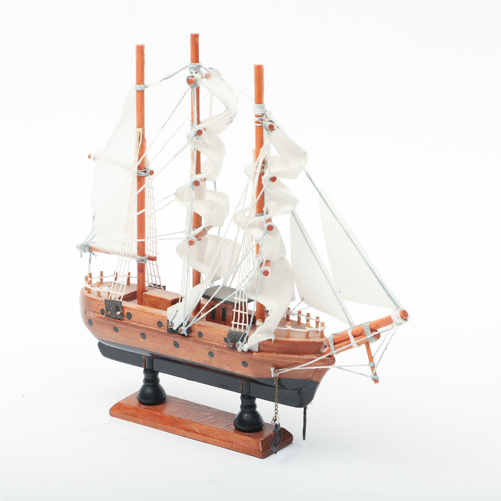 Model Square-Rigged Sailing Ships, Including Pirate Ship