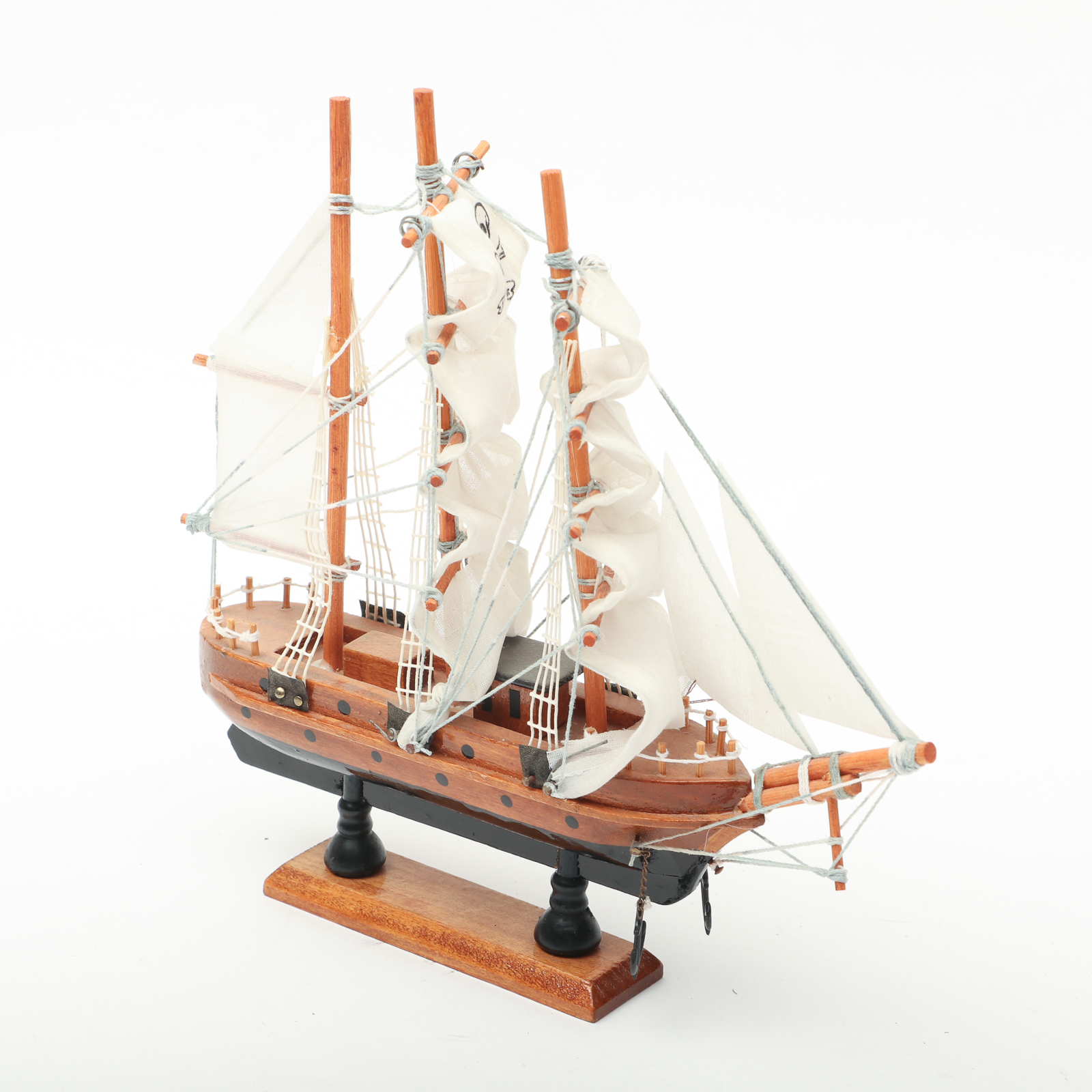 Model Square-Rigged Sailing Ships, Including Pirate Ship