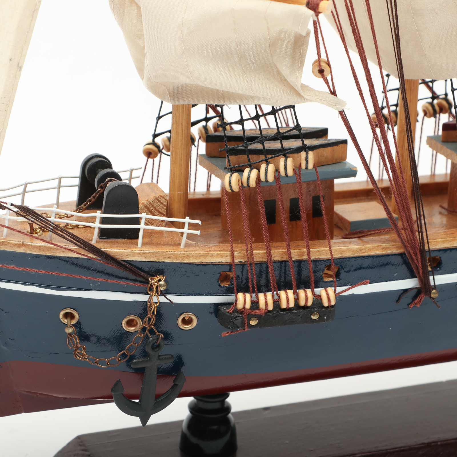 Model Square-Rigged Barque Sailing Ship