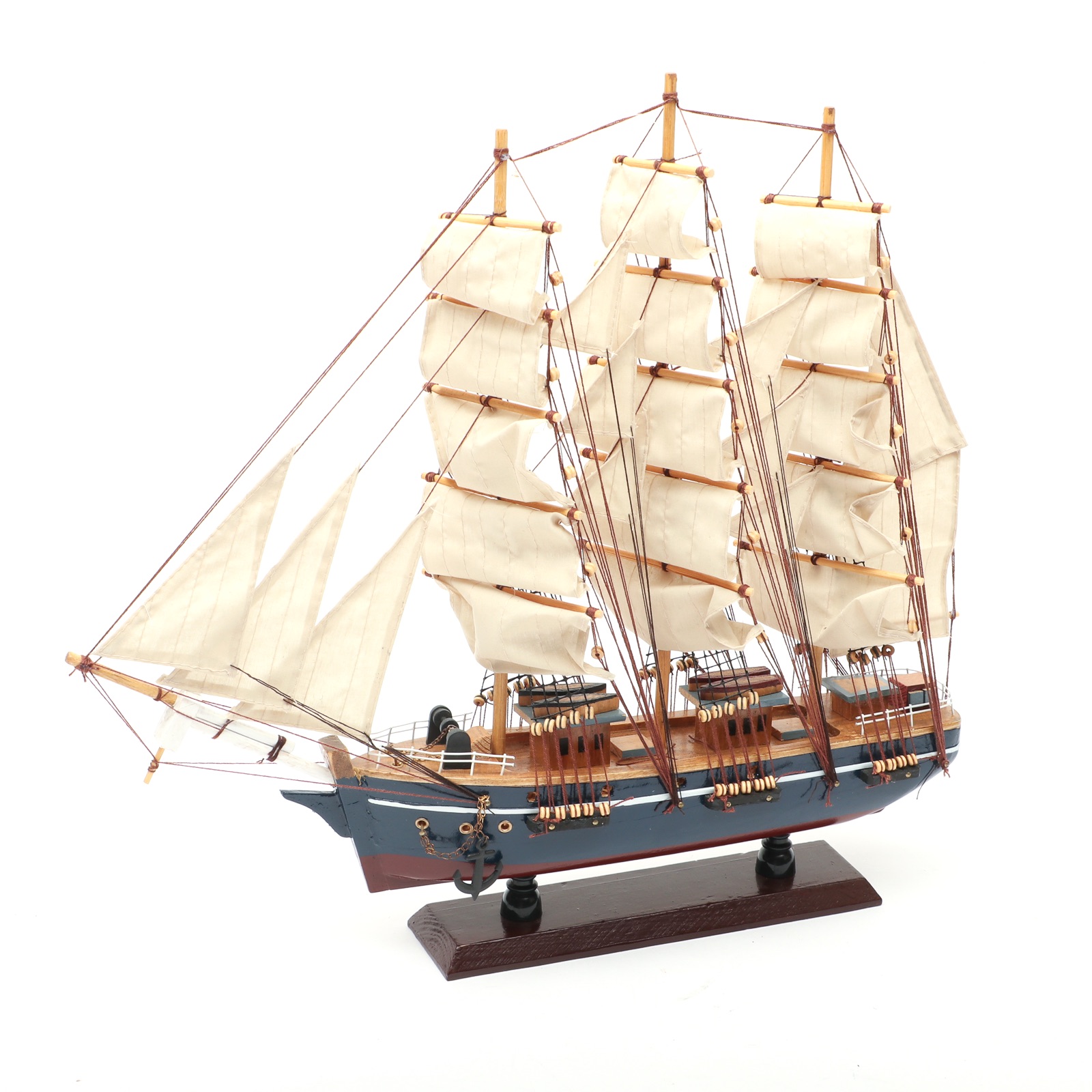 Model Square-Rigged Barque Sailing Ship