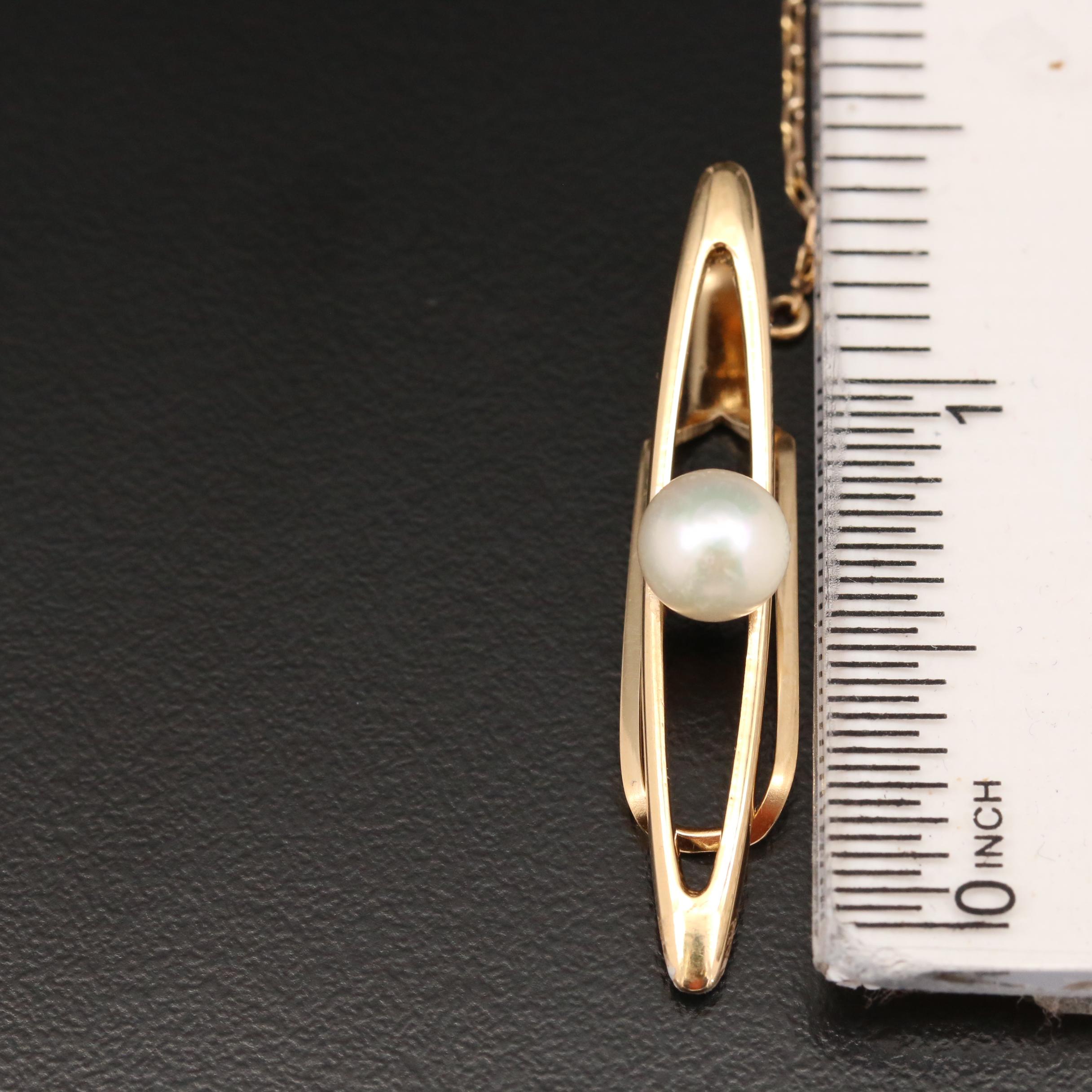 18K Pearl Tie Clip