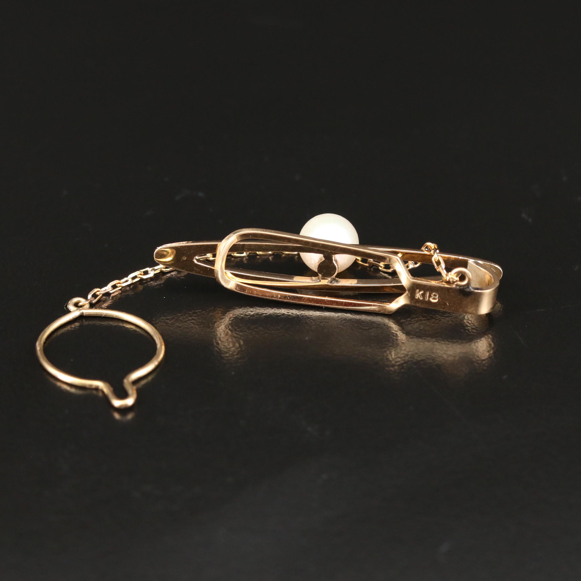 18K Pearl Tie Clip