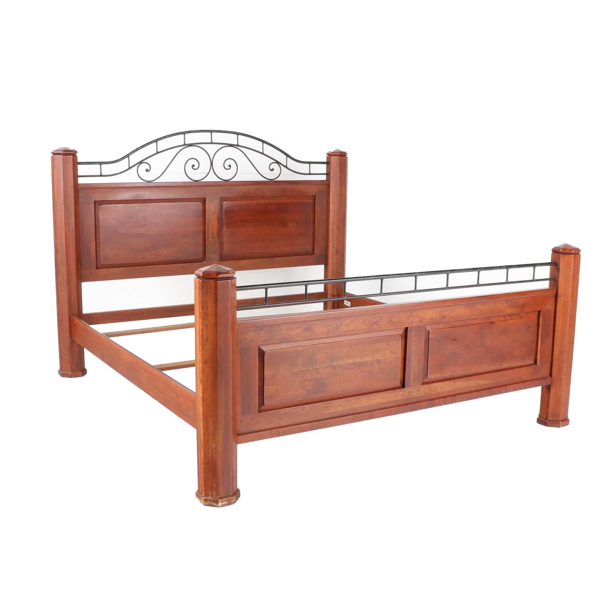 Bob Timberlake for Lexington Furniture Wrought Metal and Cherry King Bed Frame