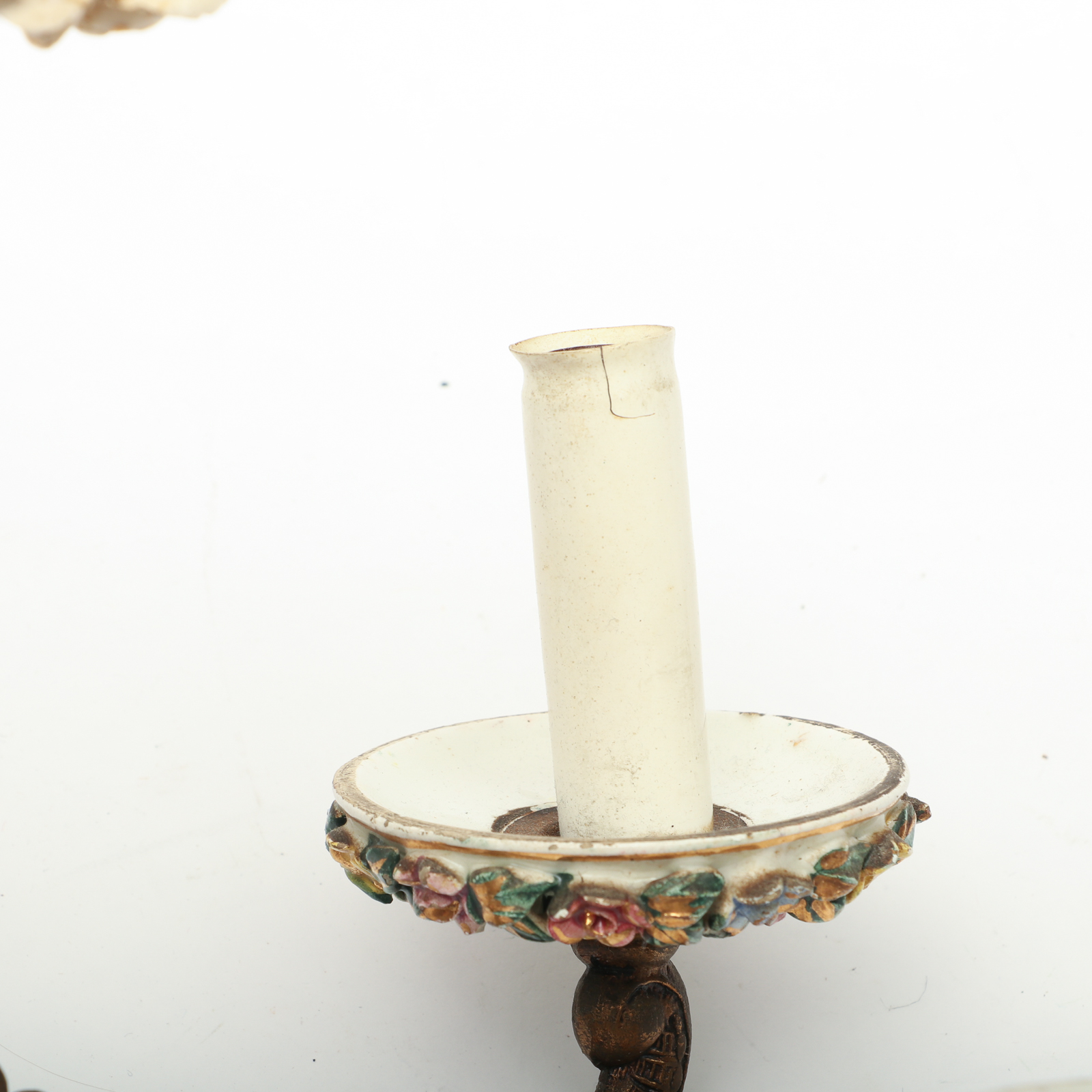 Capodimonte Style Six Arm Chandelier, Early to Mid 20th Century