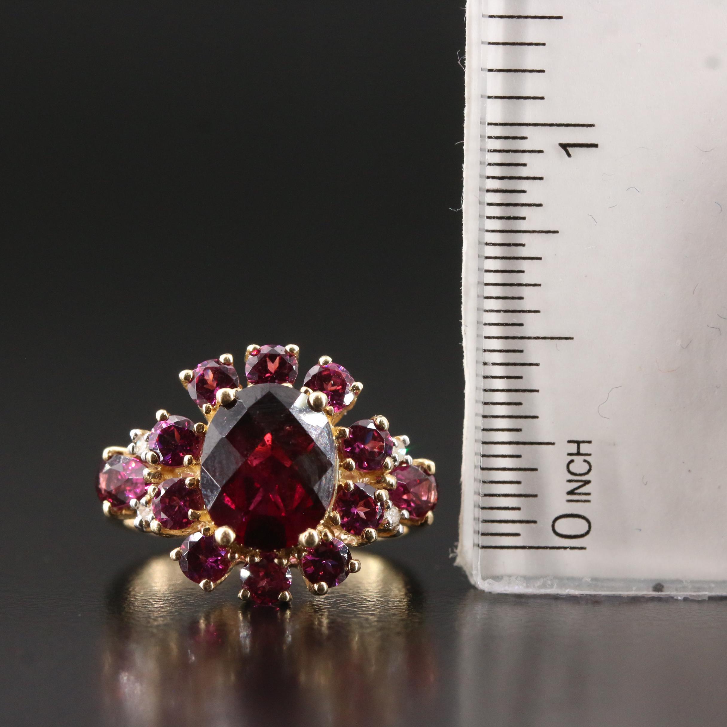 10K Garnet and Diamond Ring