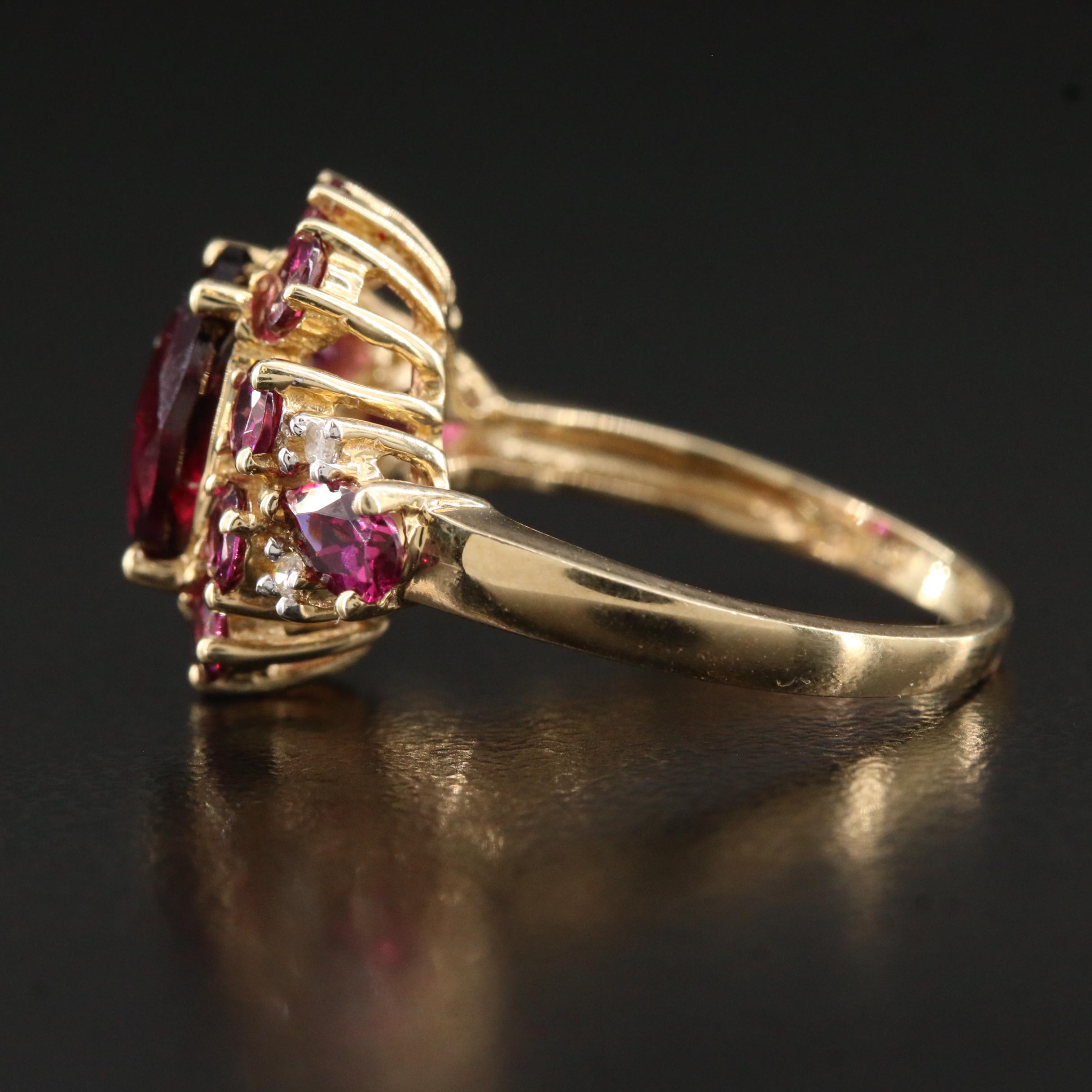 10K Garnet and Diamond Ring