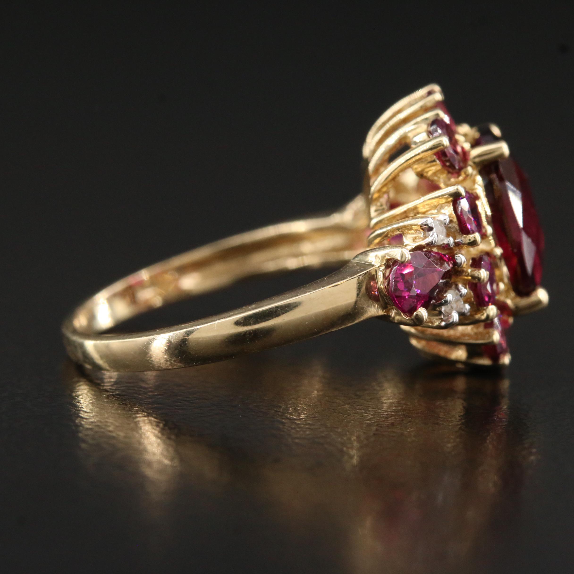 10K Garnet and Diamond Ring
