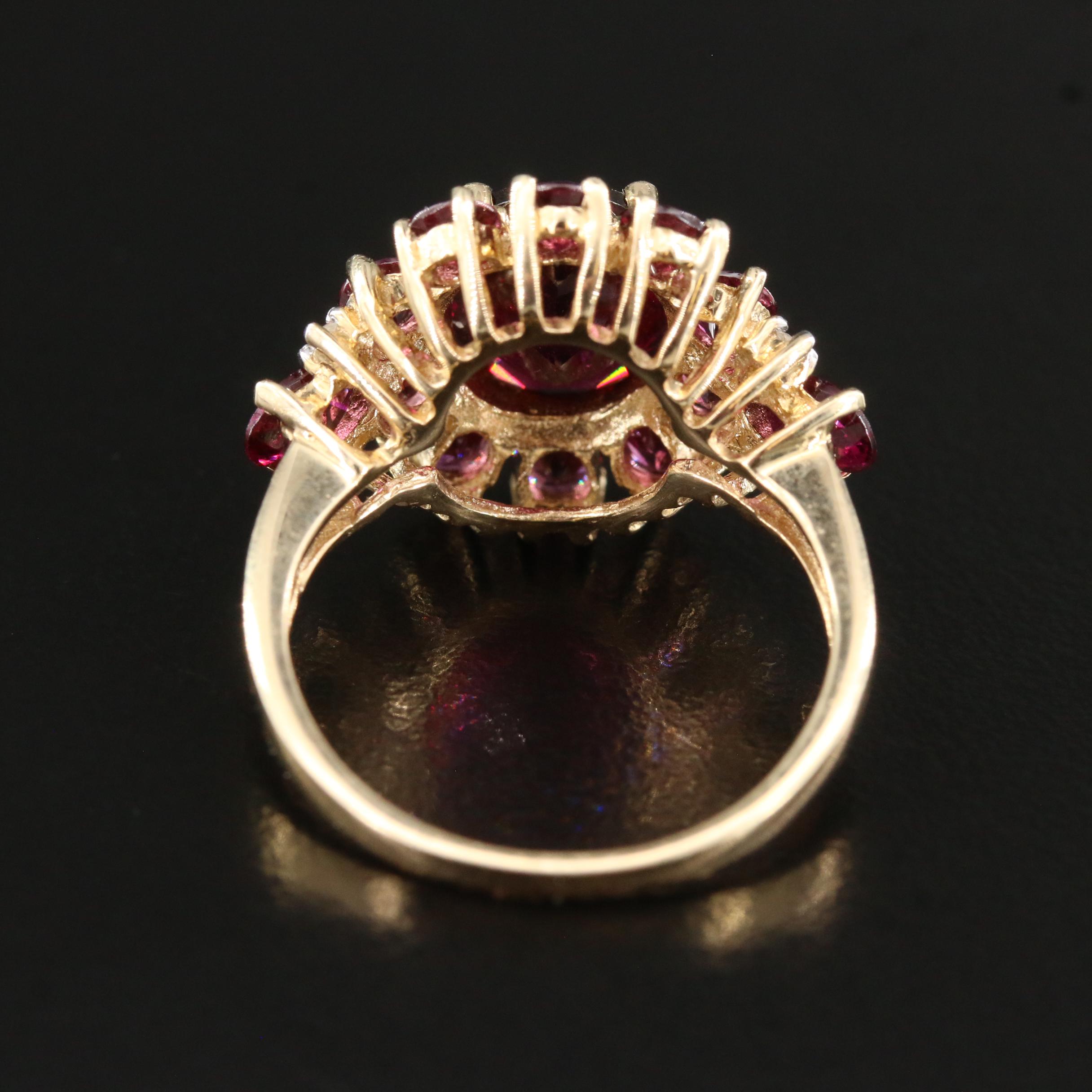 10K Garnet and Diamond Ring