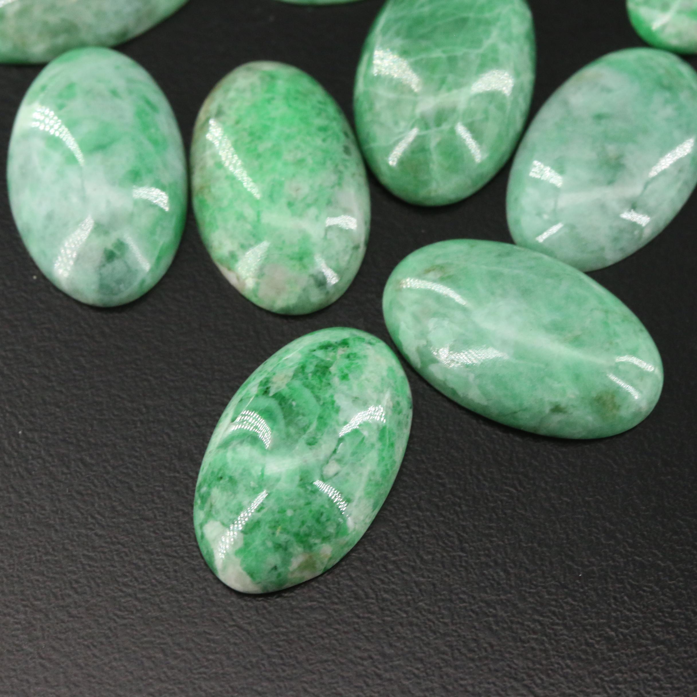 Loose 540.25 CTW Oval Jadeite Cabochons