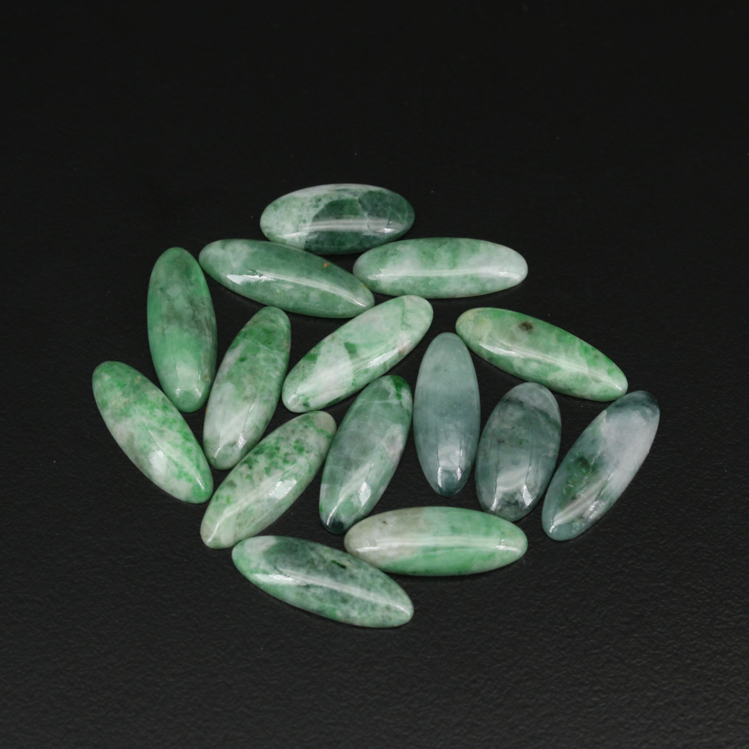 Loose Oval Jadeite Cabochons