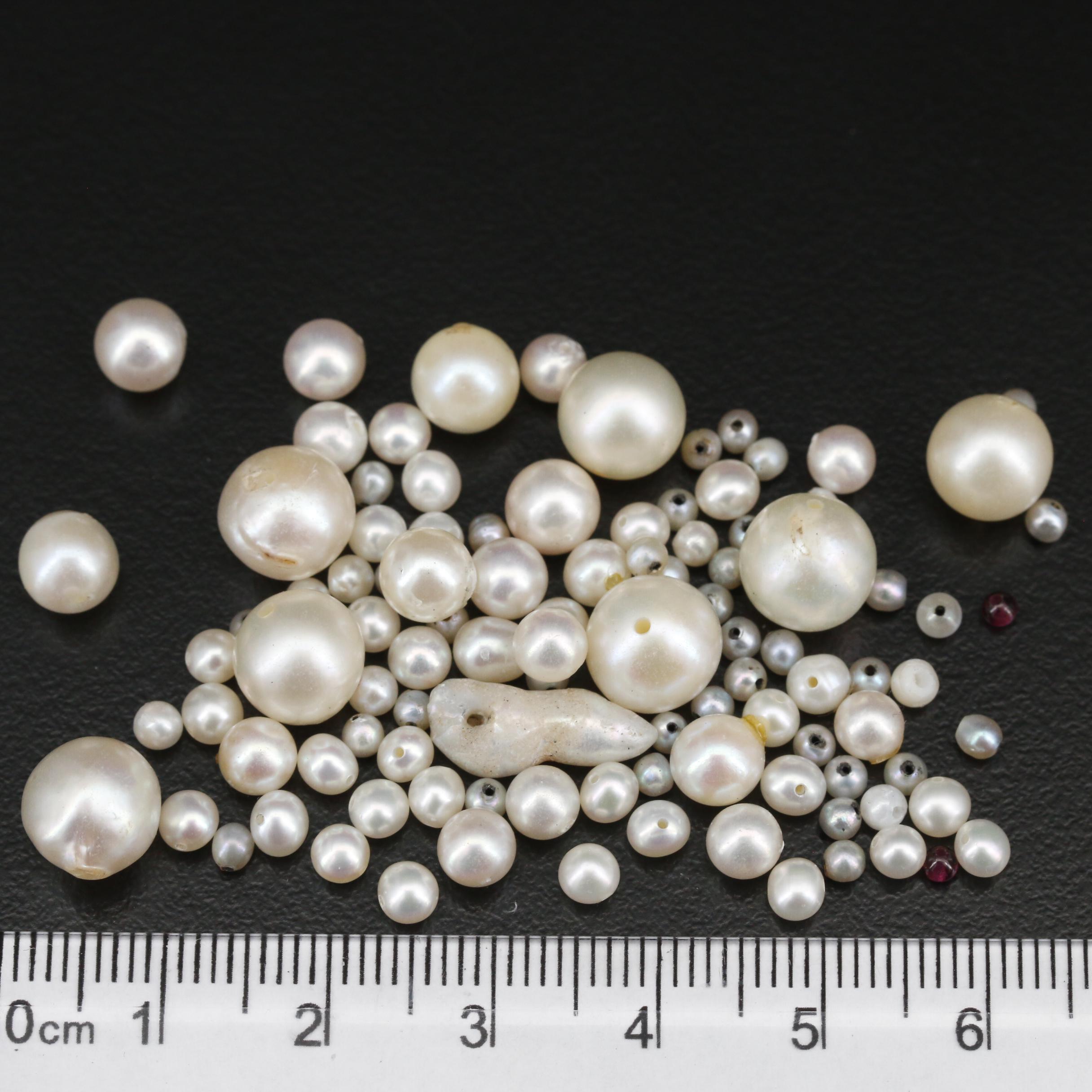 Loose Round Semi-Baroque and Baroque Drilled Cultured Pearls