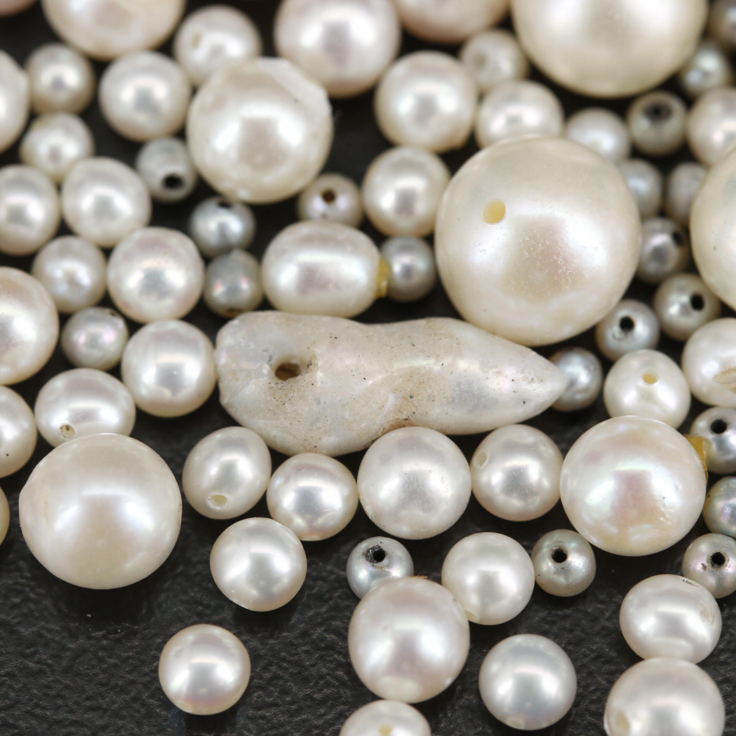 Loose Round Semi-Baroque and Baroque Drilled Cultured Pearls