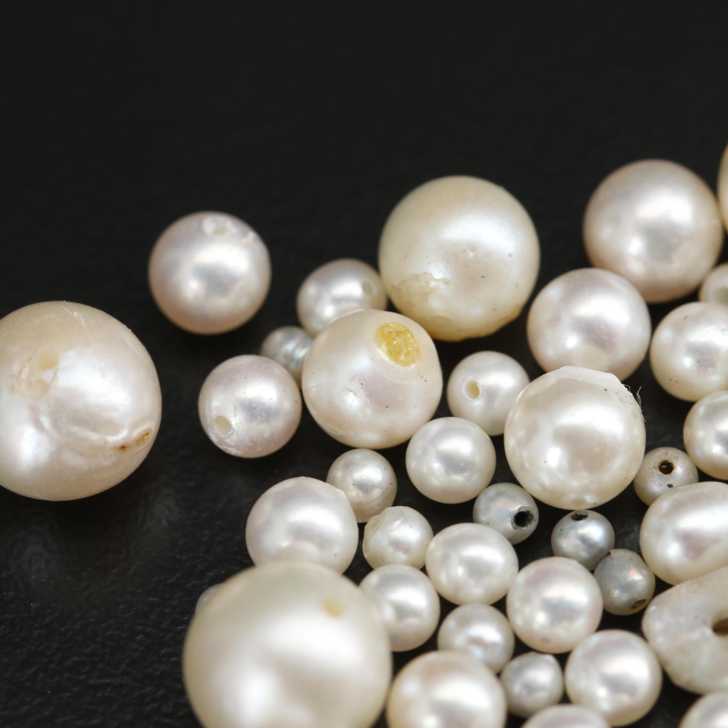 Loose Round Semi-Baroque and Baroque Drilled Cultured Pearls