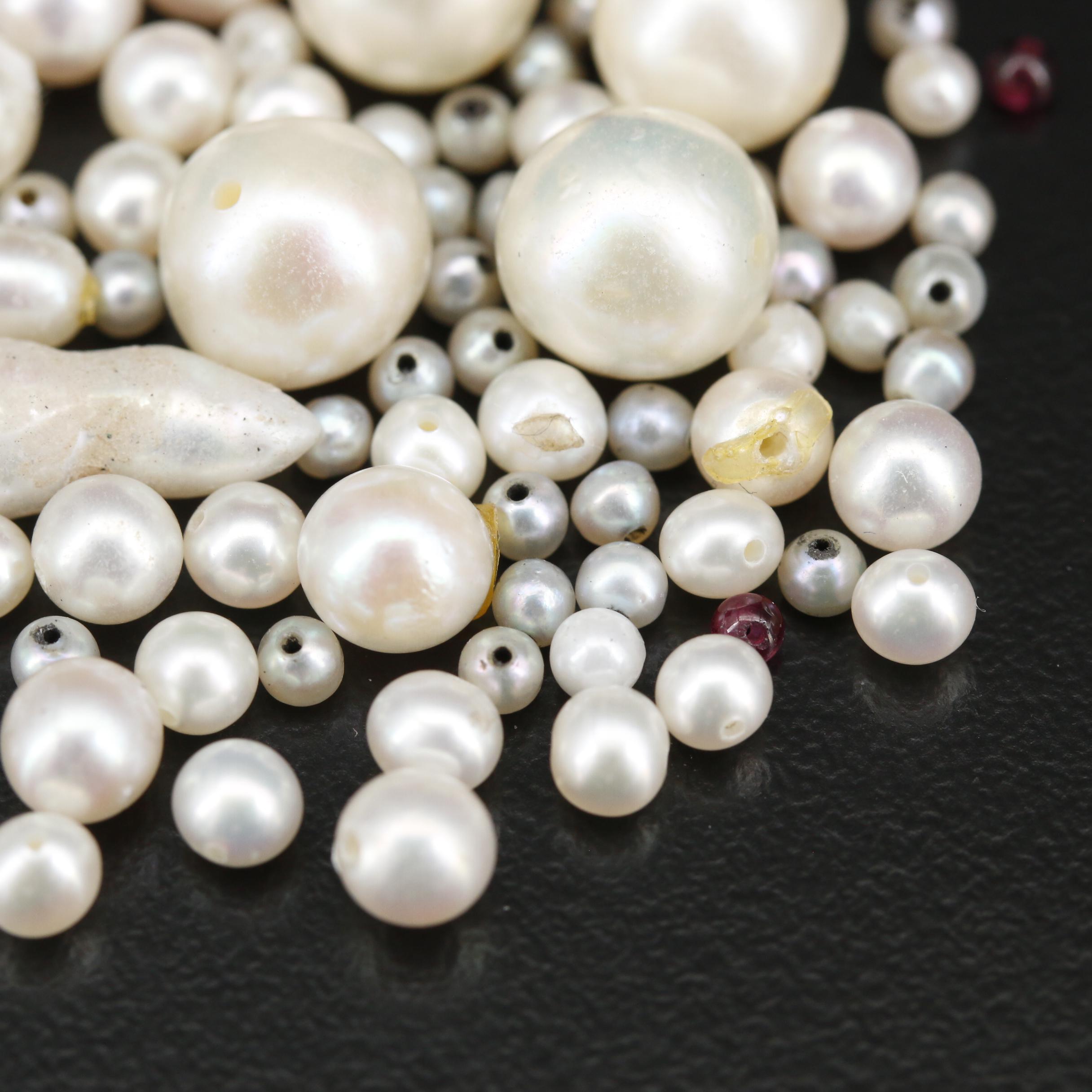 Loose Round Semi-Baroque and Baroque Drilled Cultured Pearls