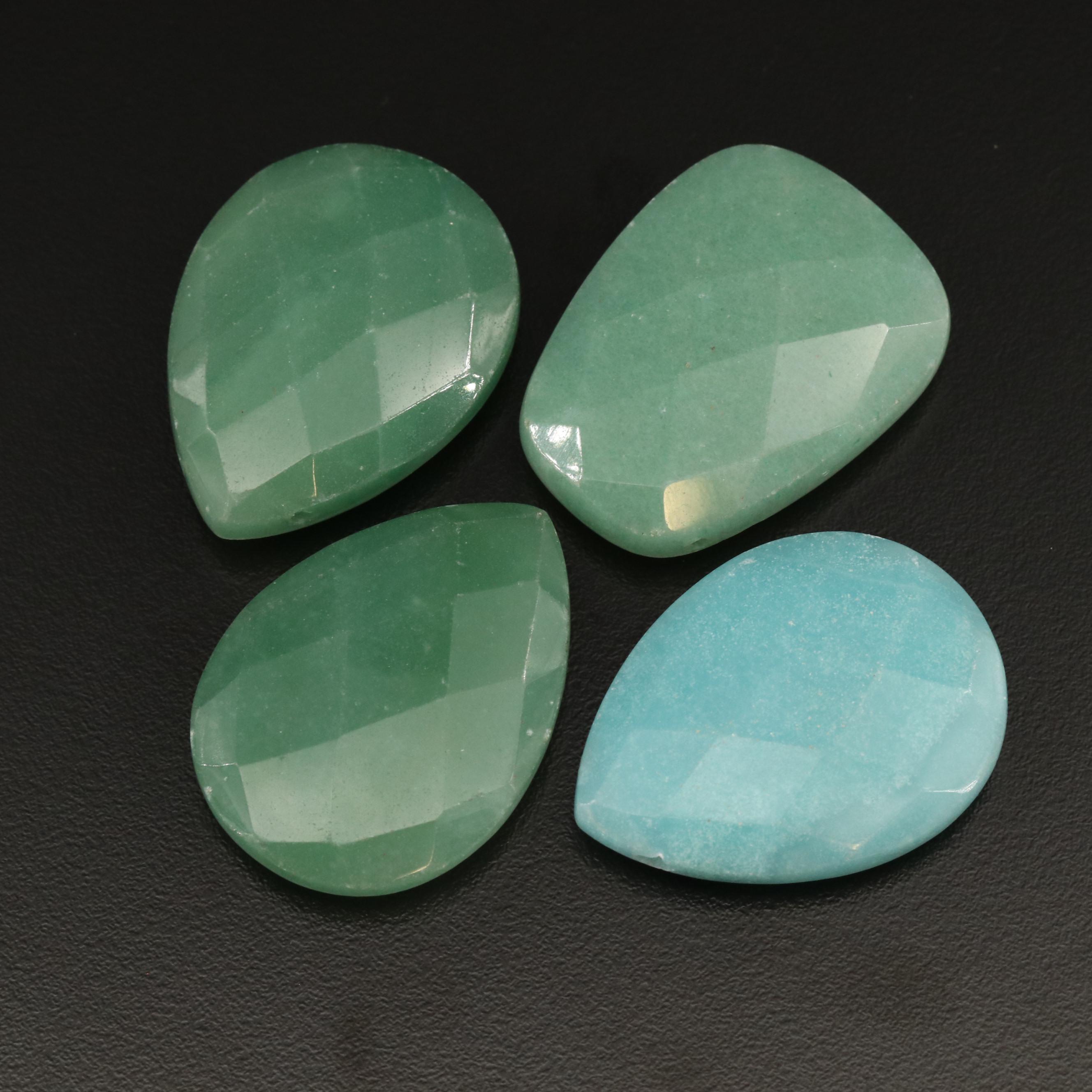 Loose 361.42 CTW Quartzite and Chalcedony Faceted Beads