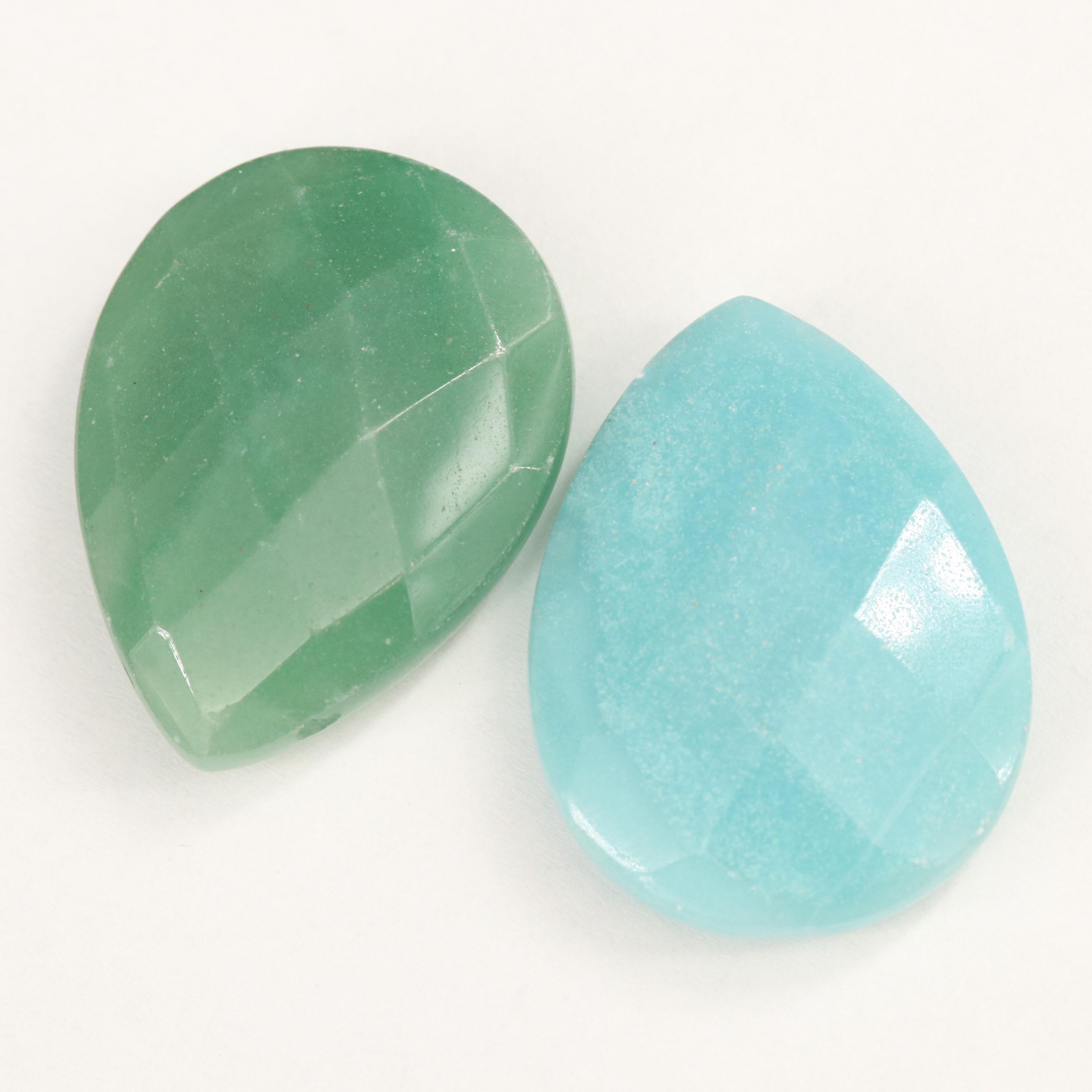 Loose 361.42 CTW Quartzite and Chalcedony Faceted Beads