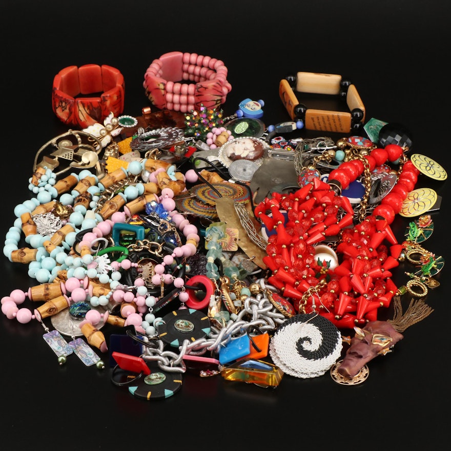 Assemblage and Folk Art Jewelry Featuring Lunch at the Ritz and Vendôme