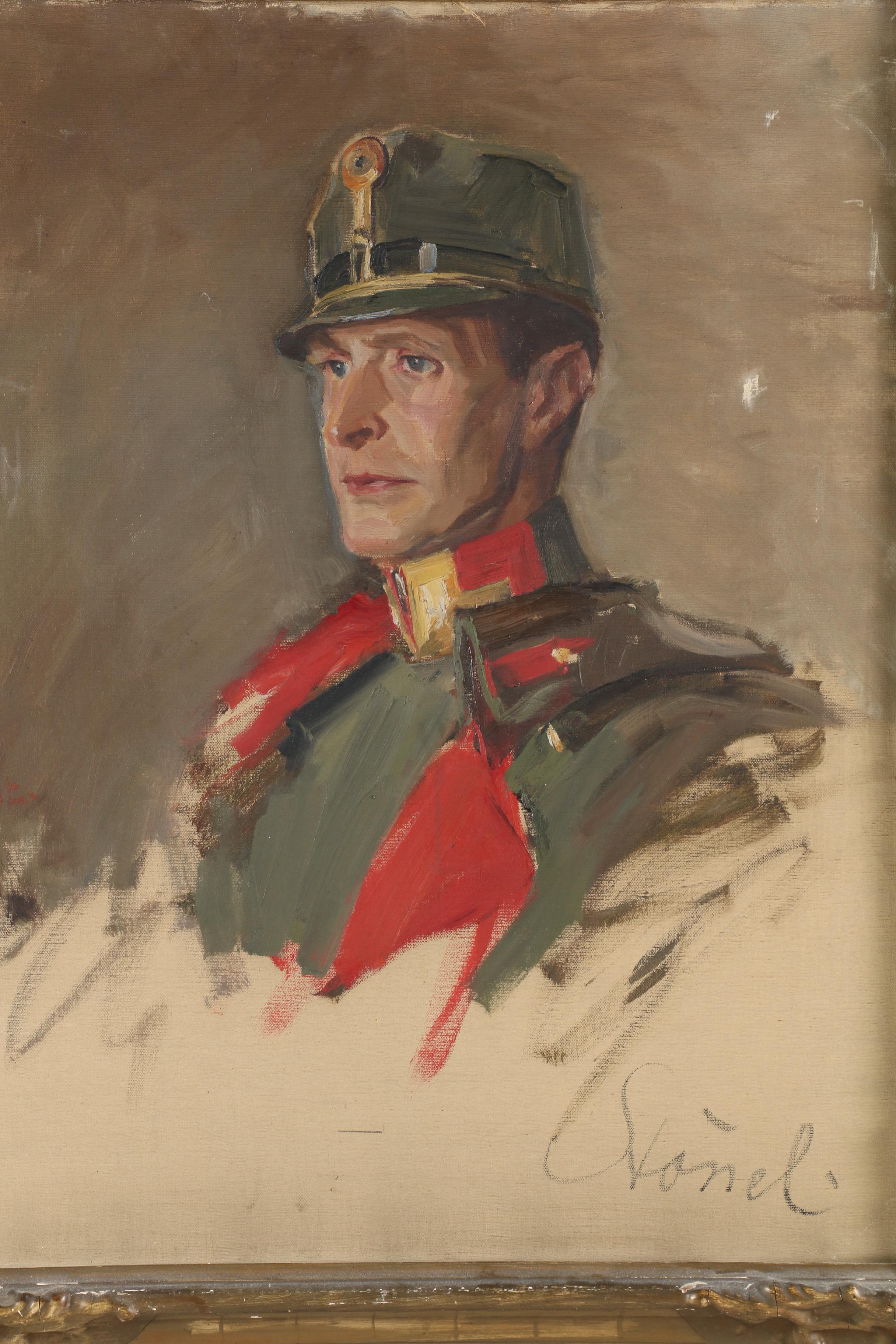 Portrait of a WWI Era Soldier Oil Painting
