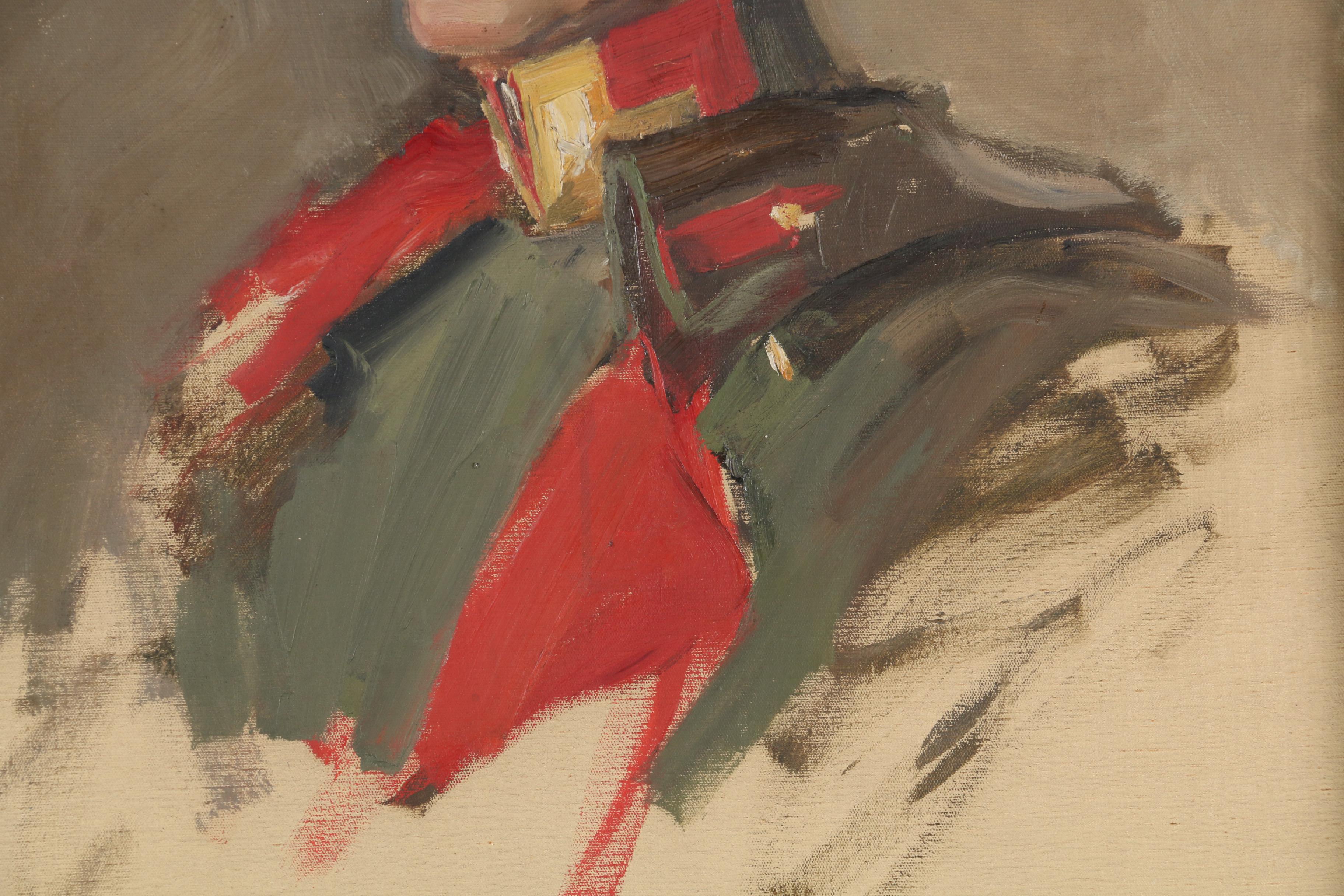 Portrait of a WWI Era Soldier Oil Painting