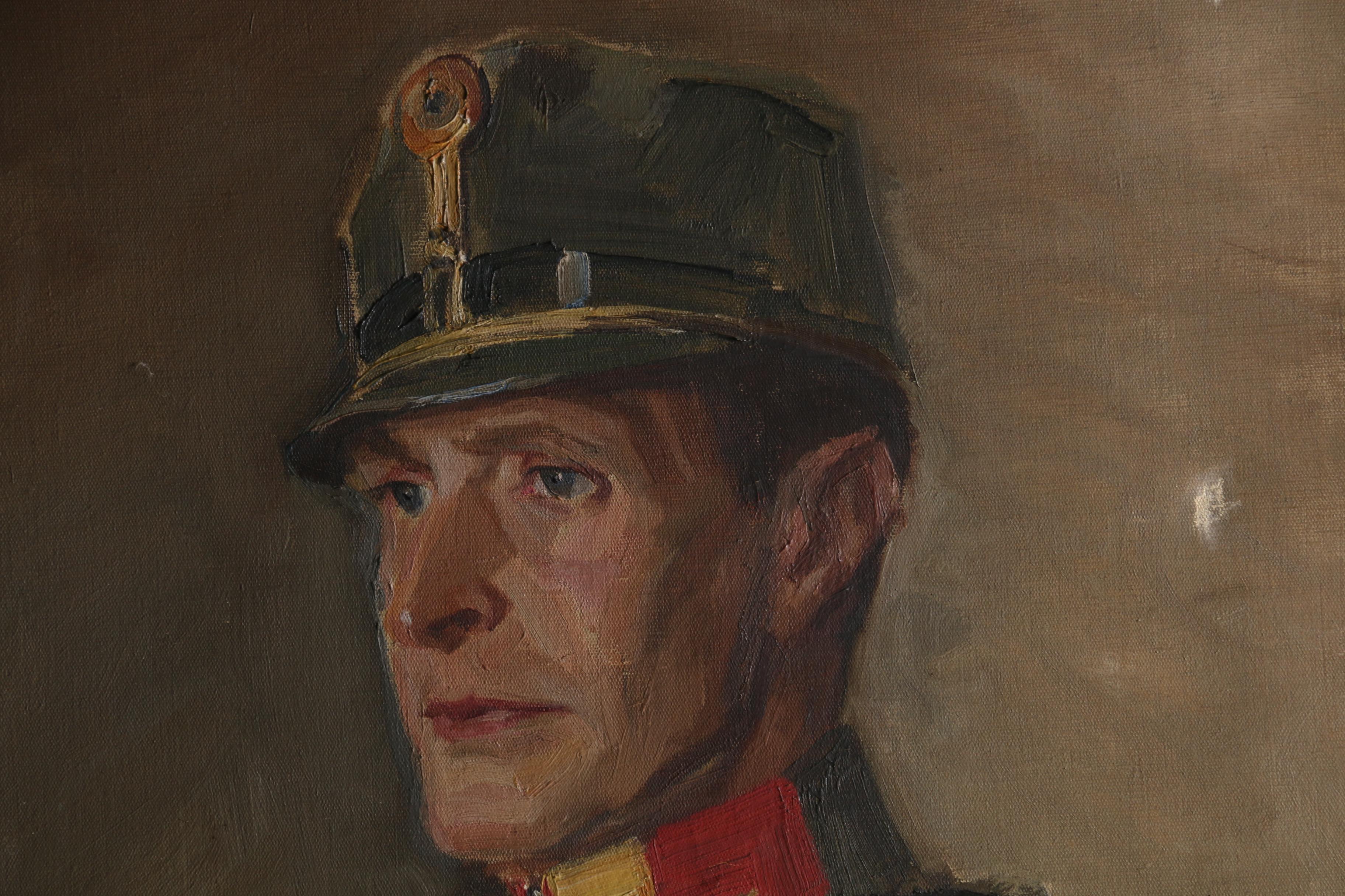 Portrait of a WWI Era Soldier Oil Painting