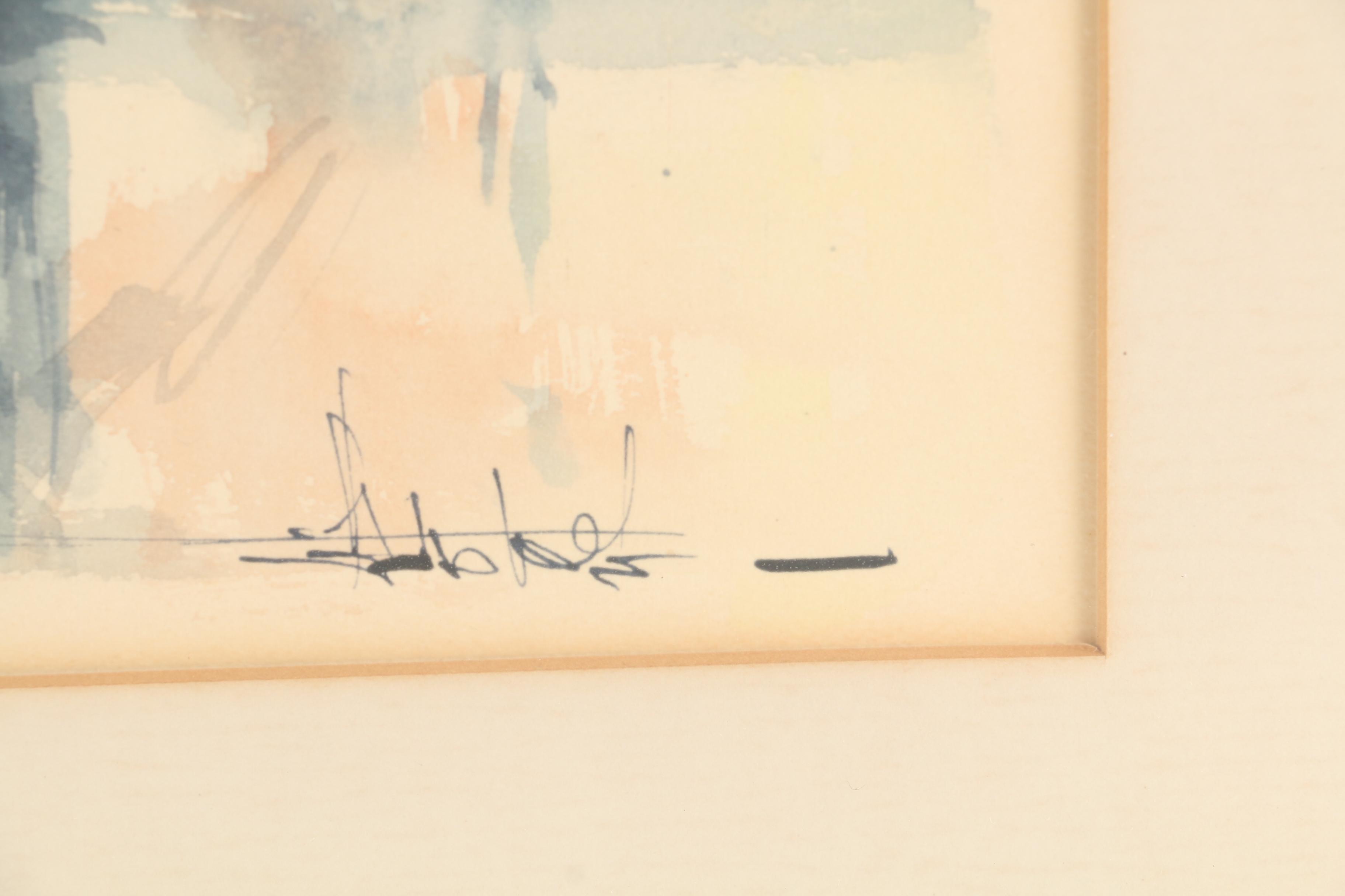 Stephane Wrobel Watercolor Painting "Notre Dame"