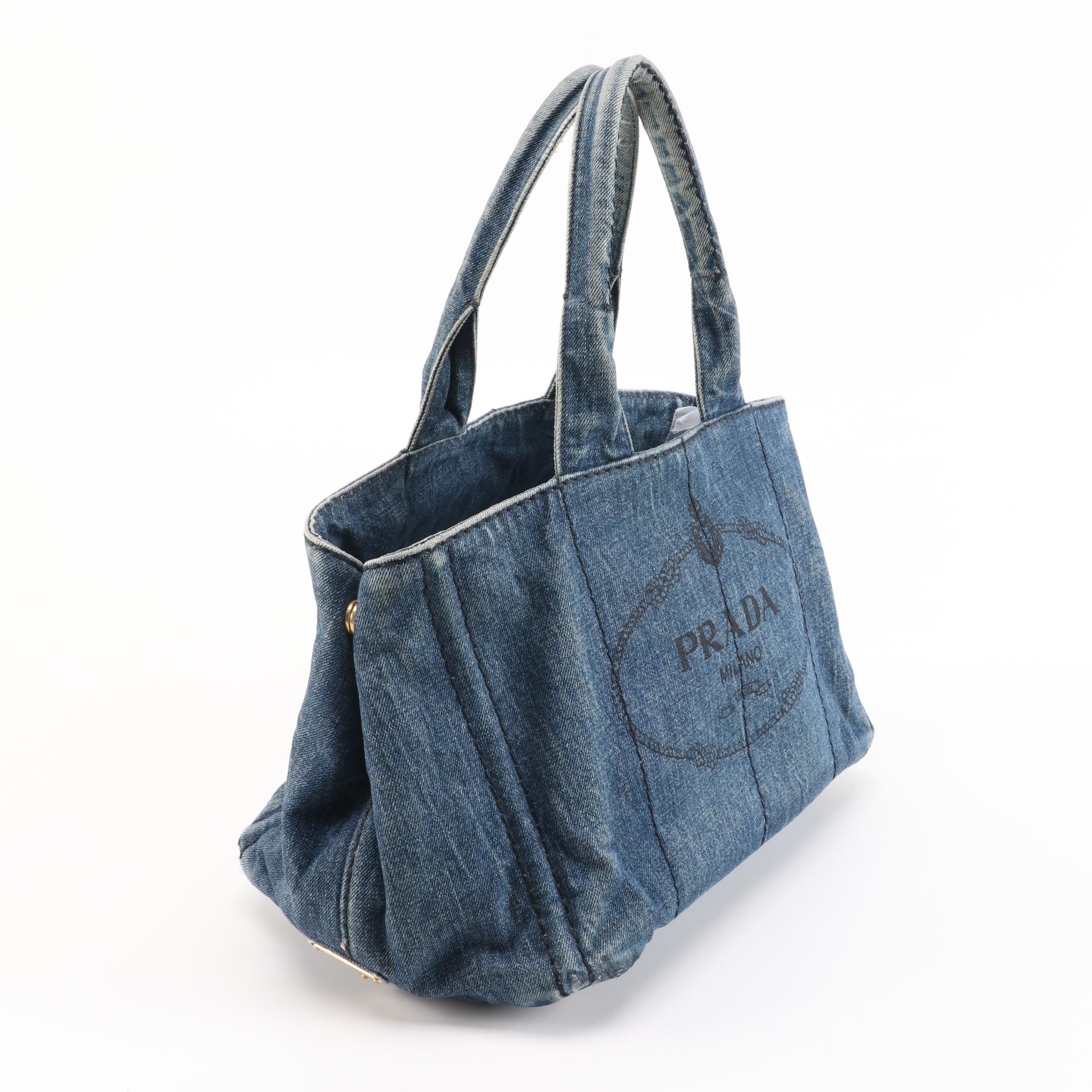 Prada Canapa Denim Avio Tote