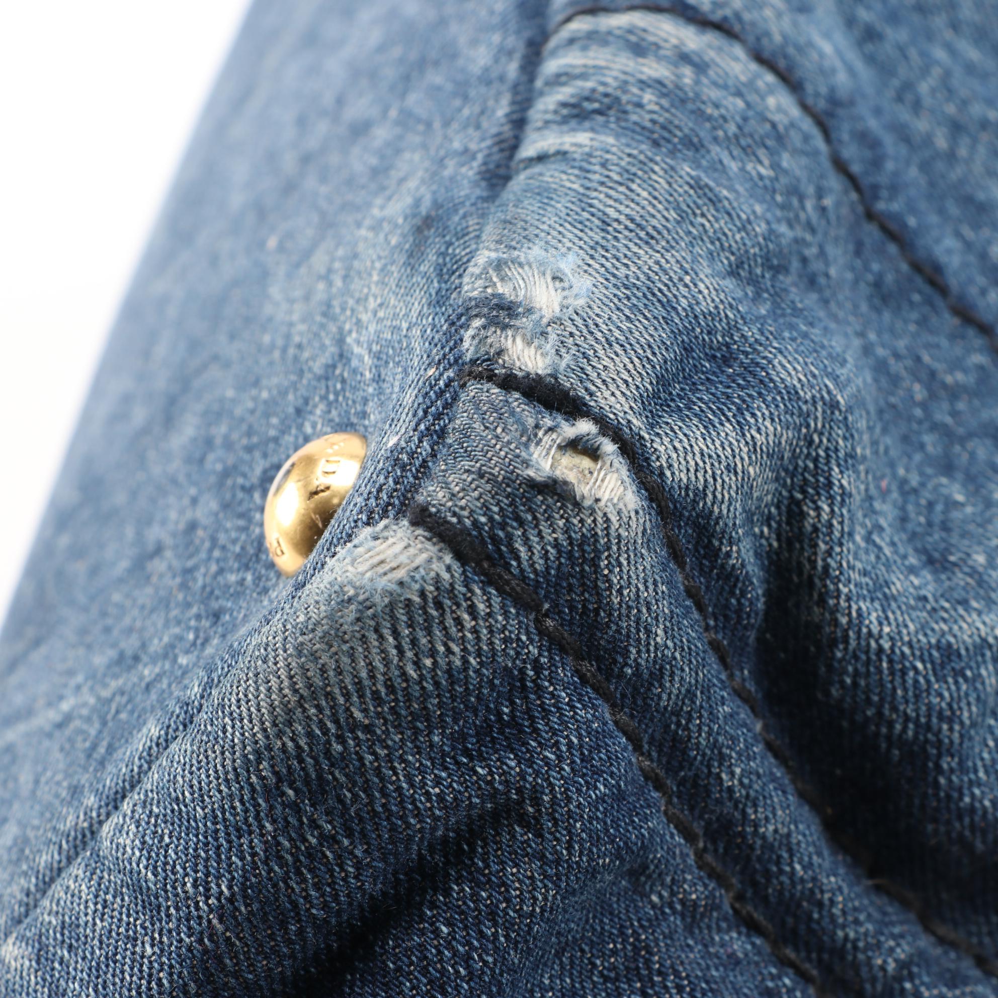 Prada Canapa Denim Avio Tote