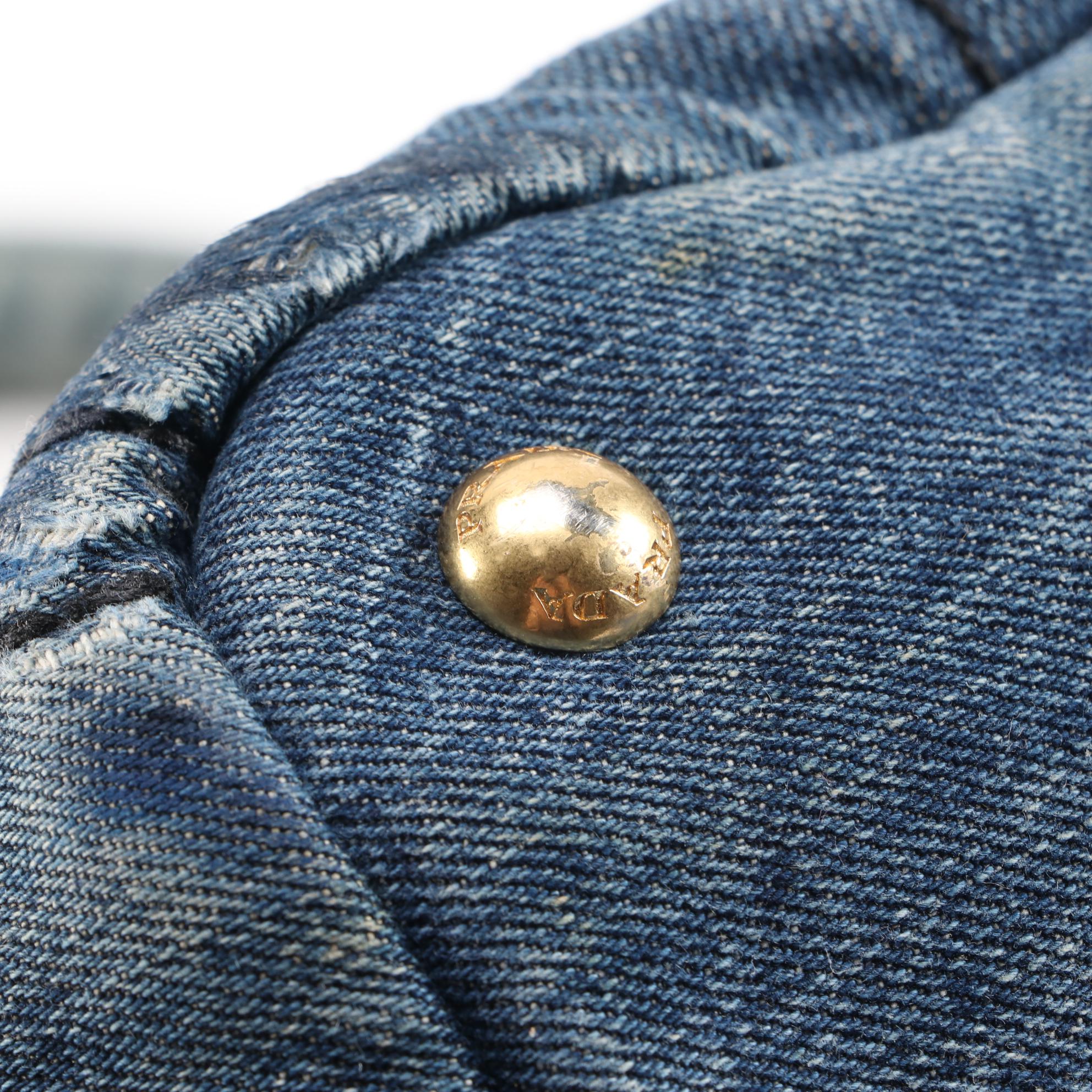 Prada Canapa Denim Avio Tote