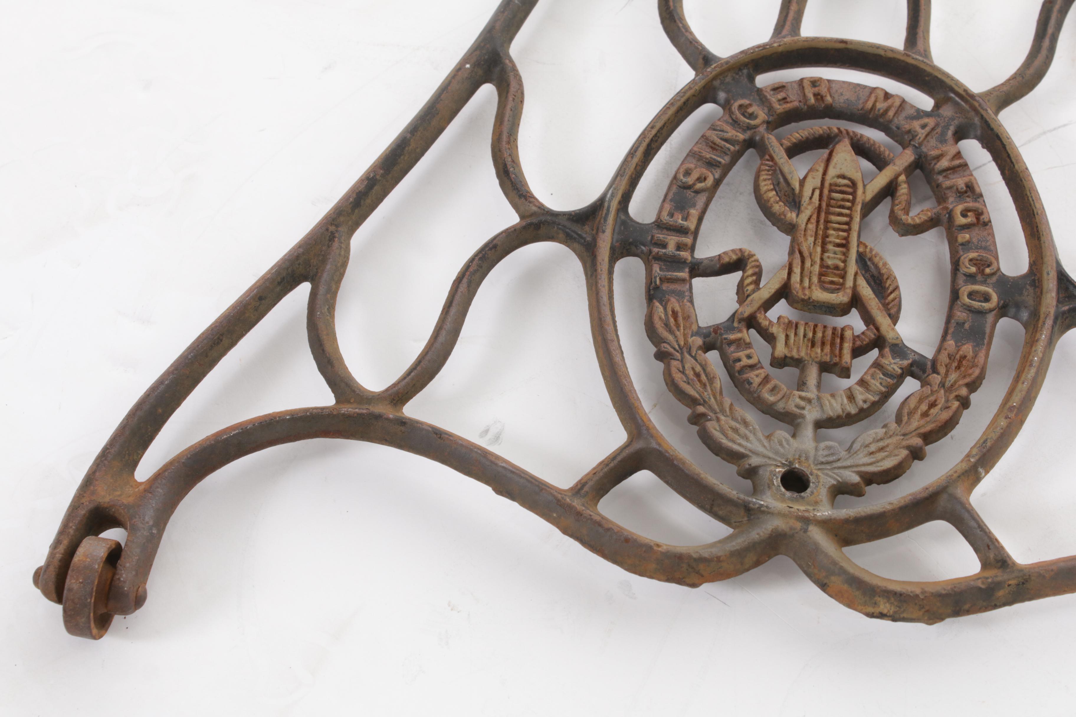 Singer Cast Iron Sewing Machine Table Legs on Casters