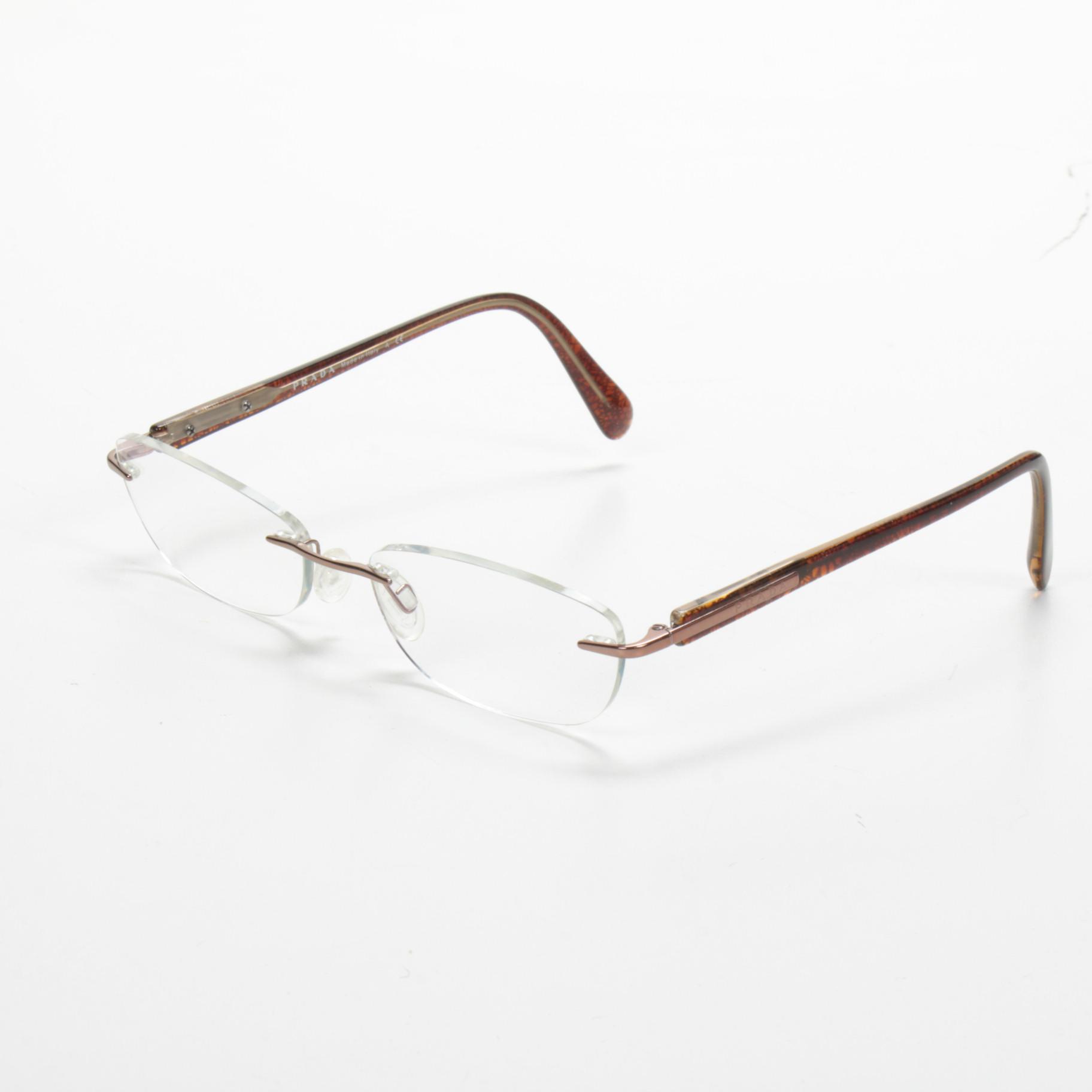 Prada Rimless and Acetate Prescription Eyeglasses