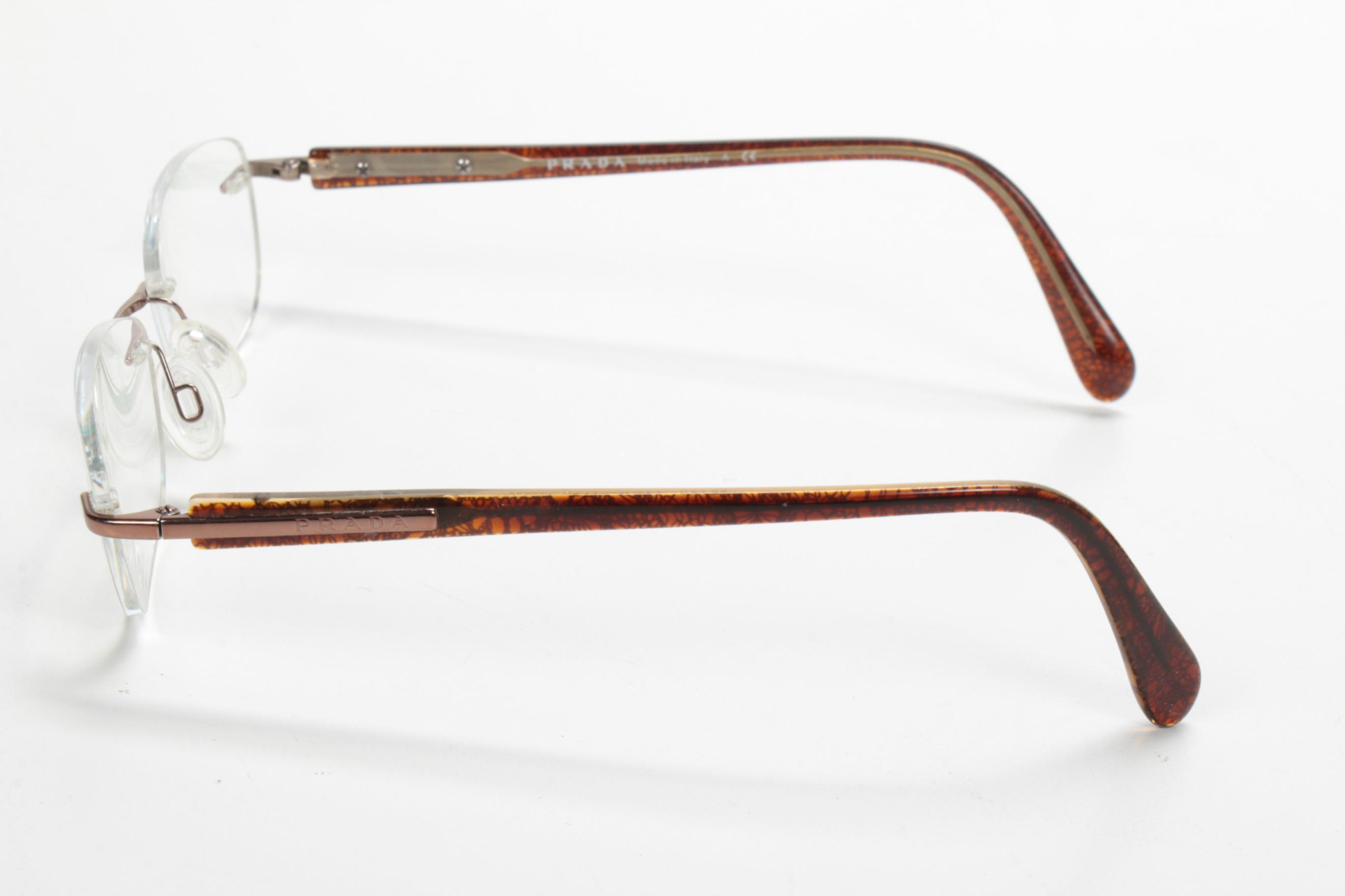 Prada Rimless and Acetate Prescription Eyeglasses